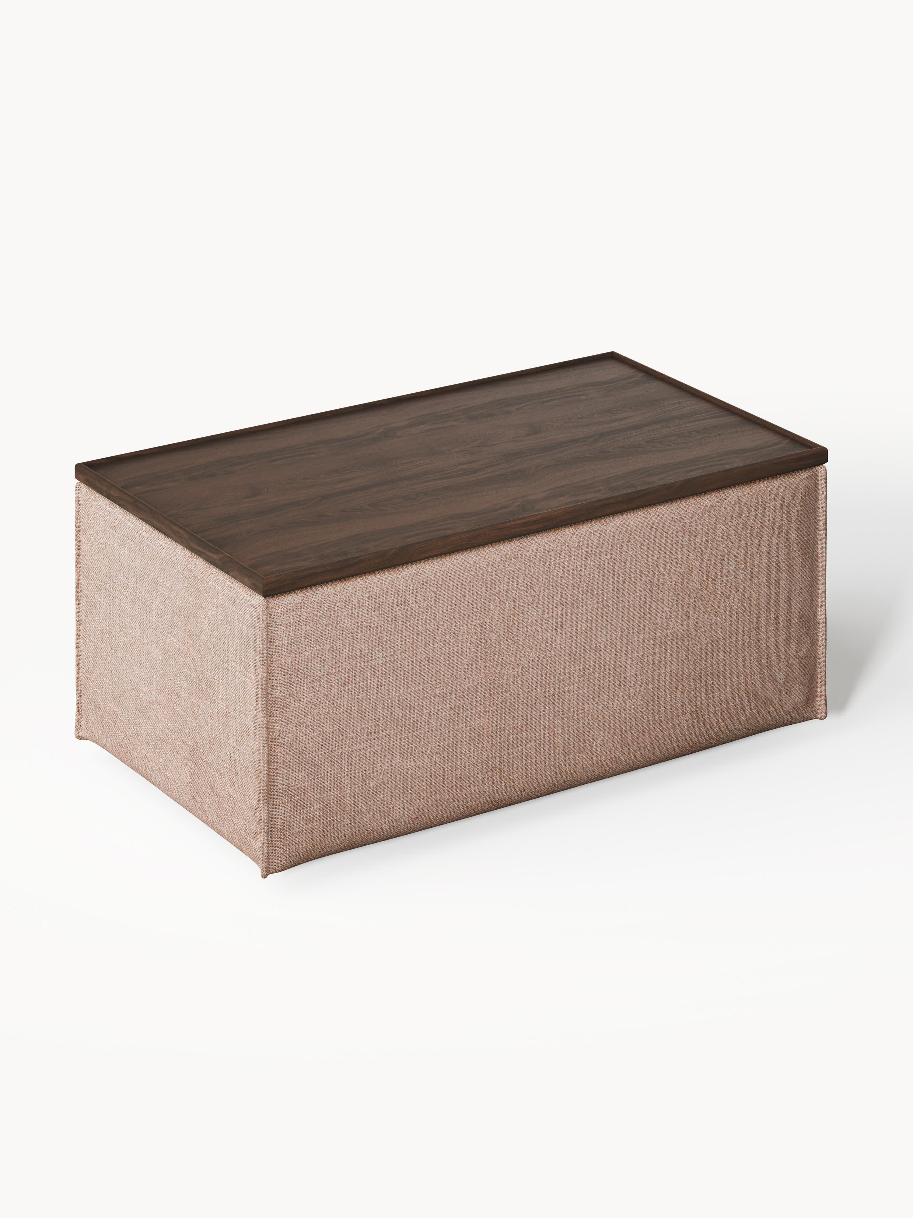 Lennon Linen Blend Ottoman with Storage