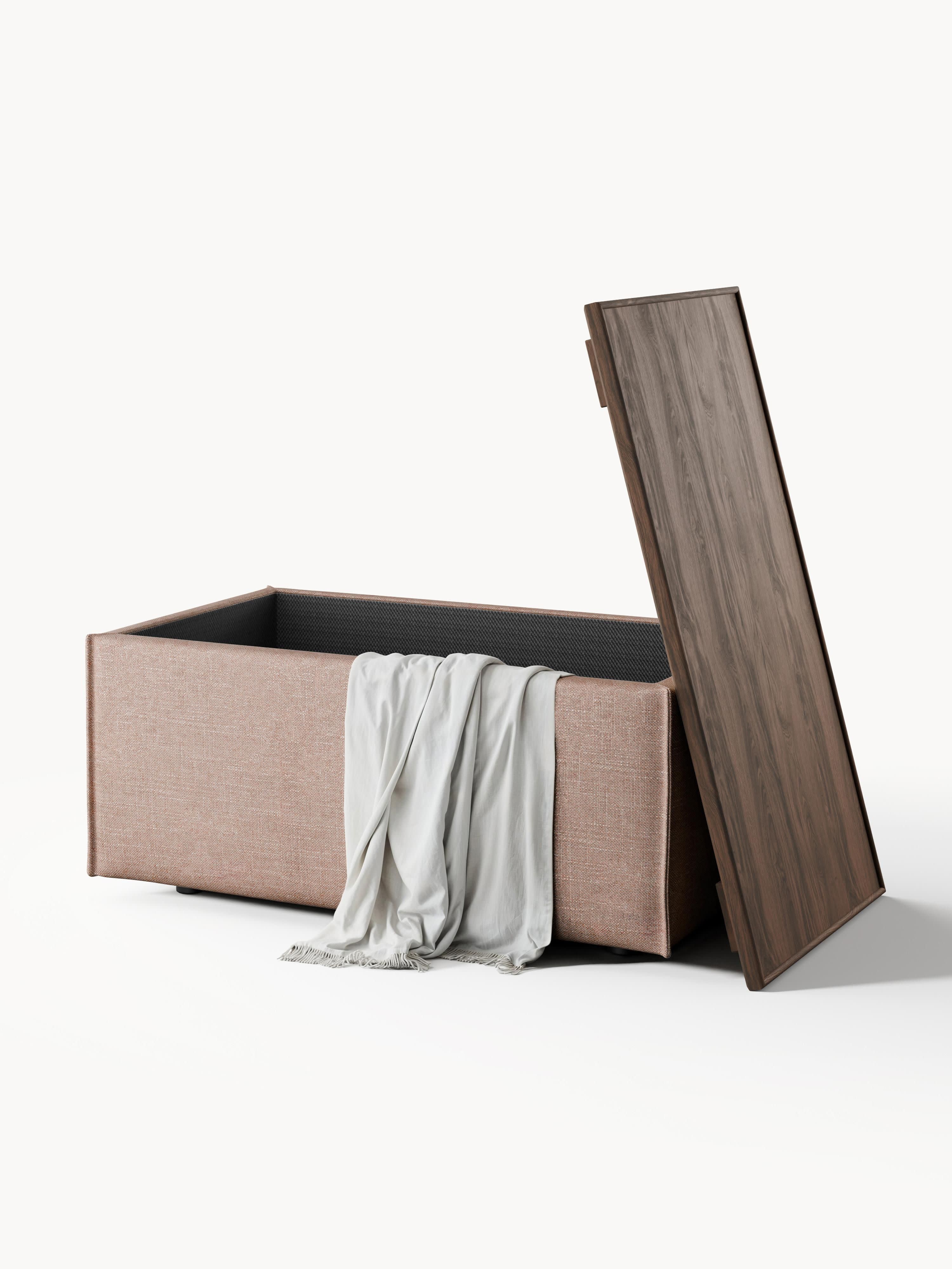 Lennon Linen Blend Ottoman with Storage