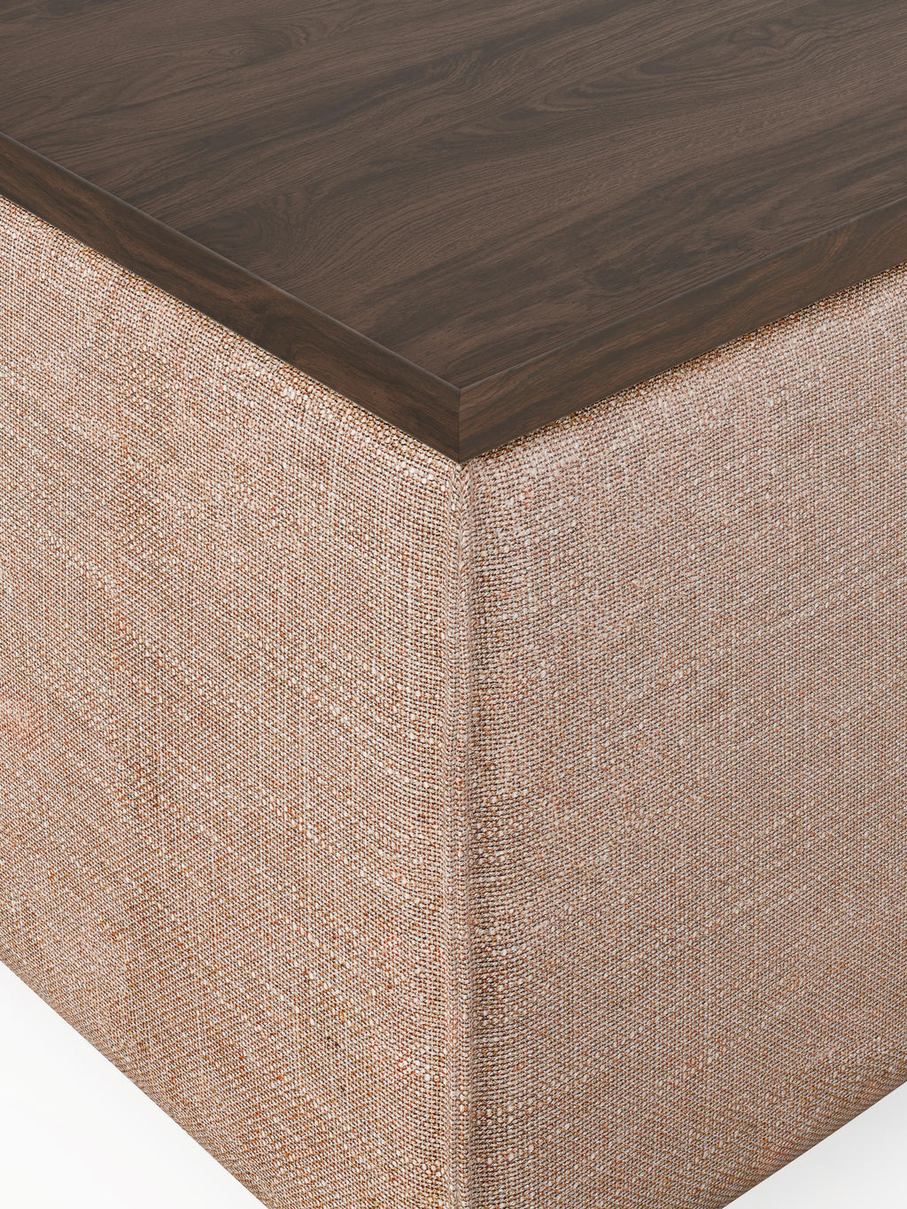 Lennon Linen Blend Ottoman with Storage