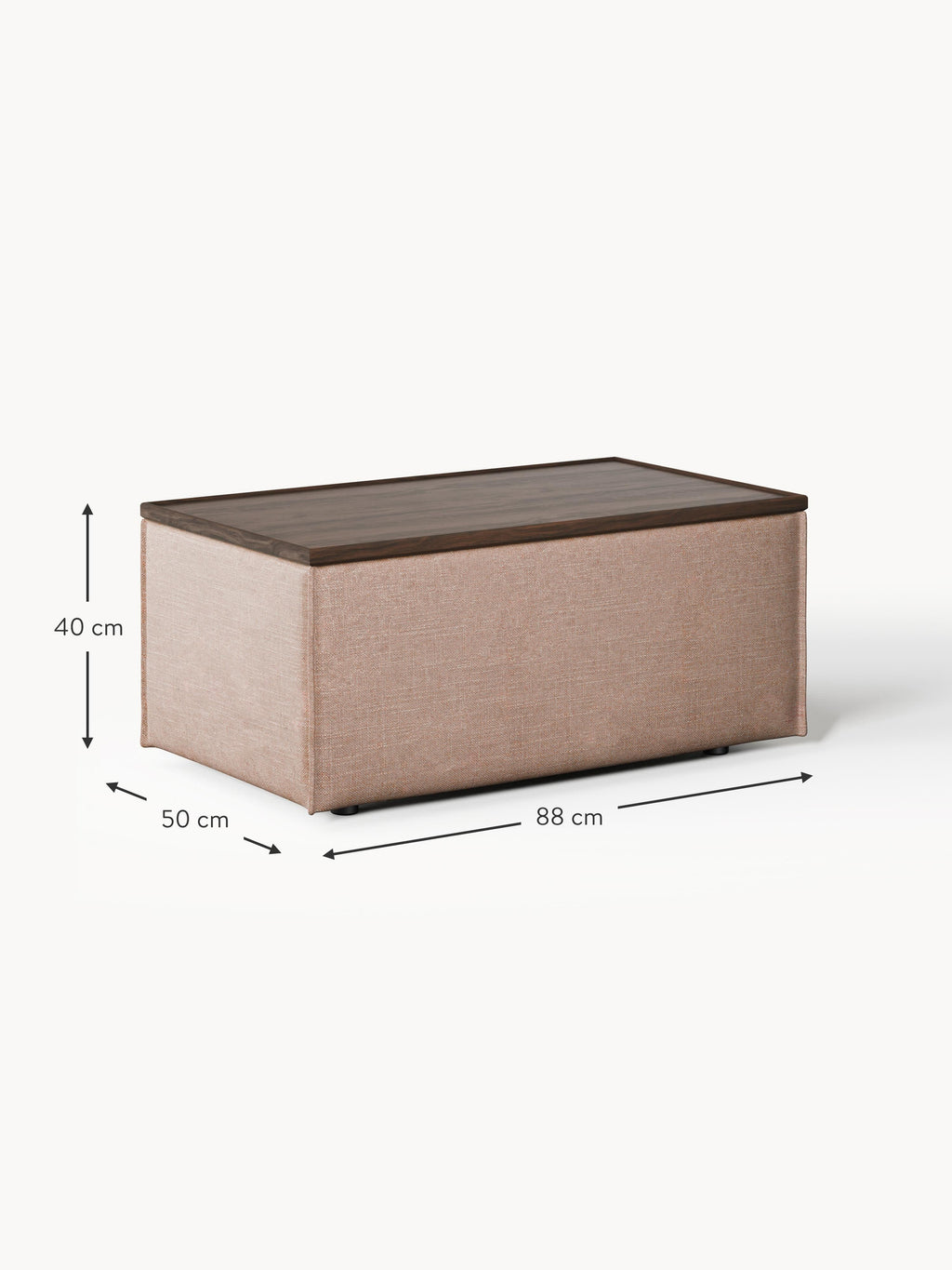 Lennon Linen Blend Ottoman with Storage