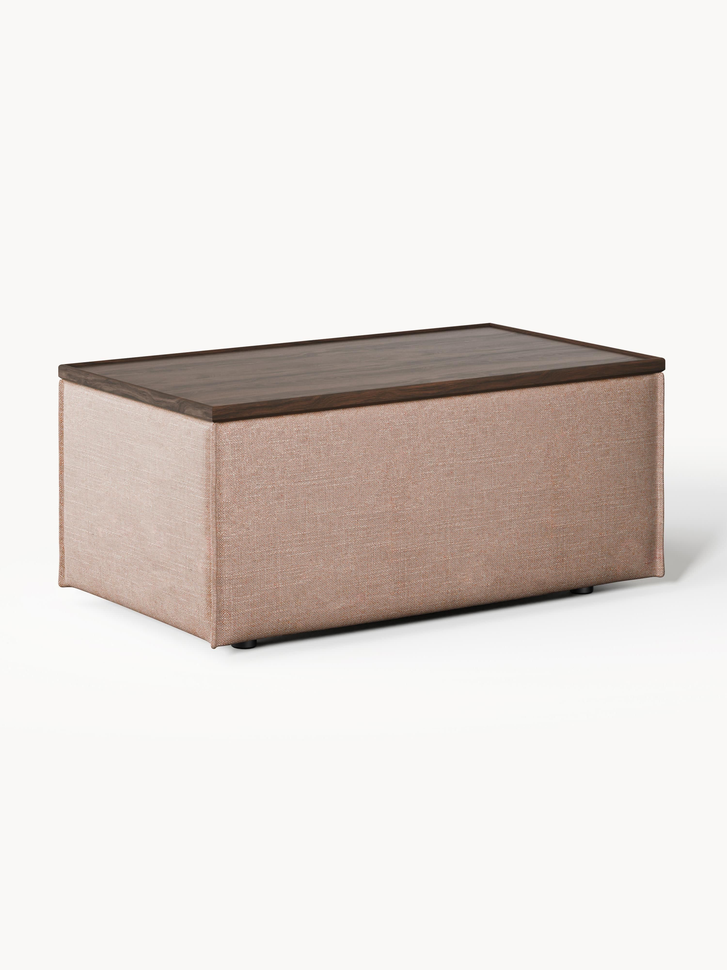 Lennon Linen Blend Ottoman with Storage