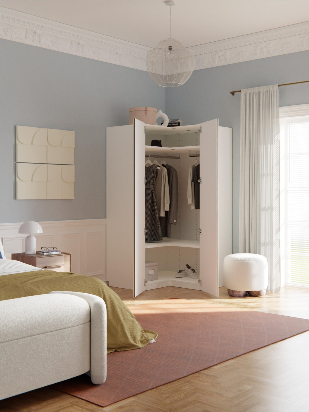 Charlotte Modular Corner Wardrobe, 115 cm Wide