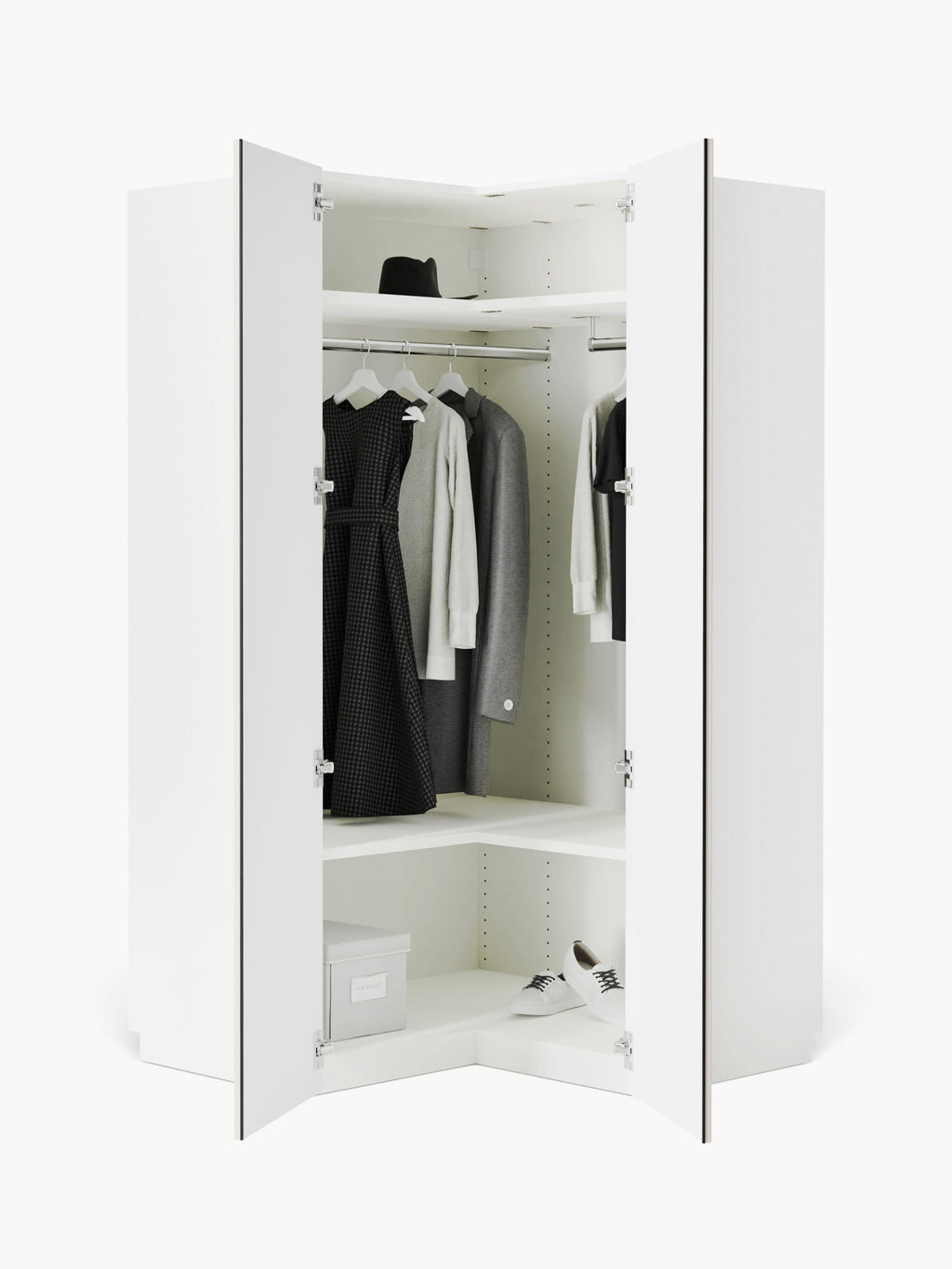 Charlotte Modular Corner Wardrobe, 115 cm Wide