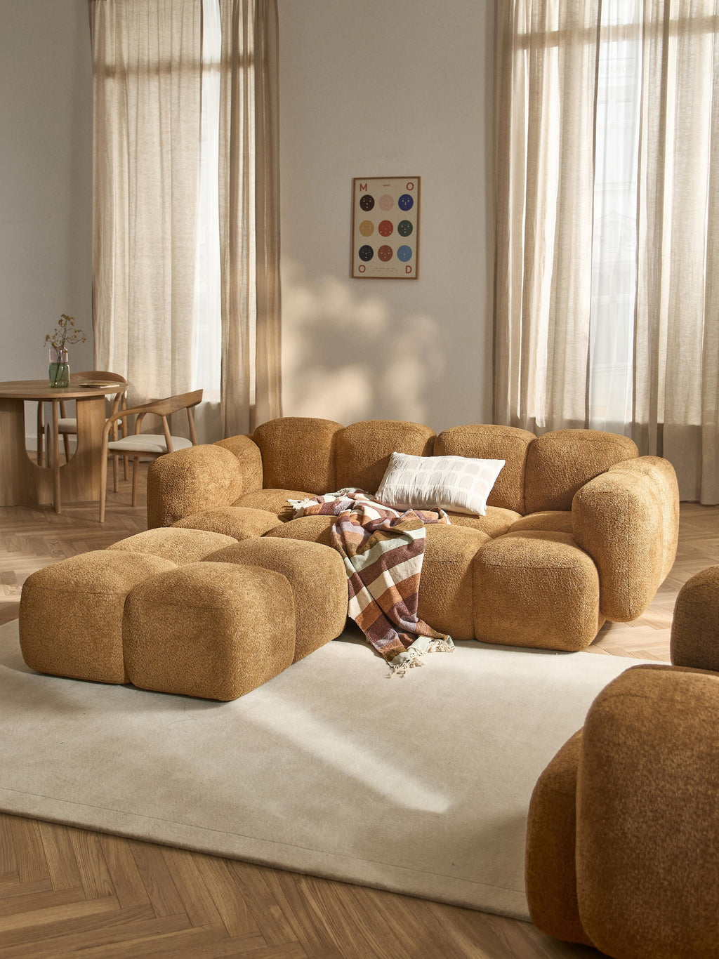 Tayla Teddy-Bouclé Ottoman