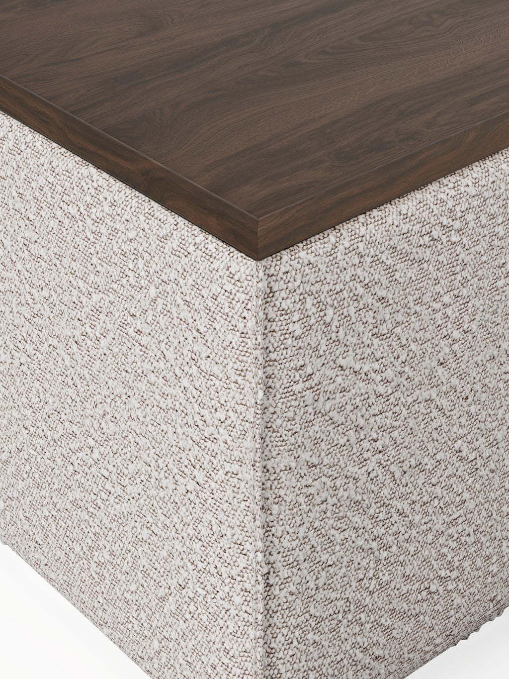 Lennon Bouclé Ottoman with Storage