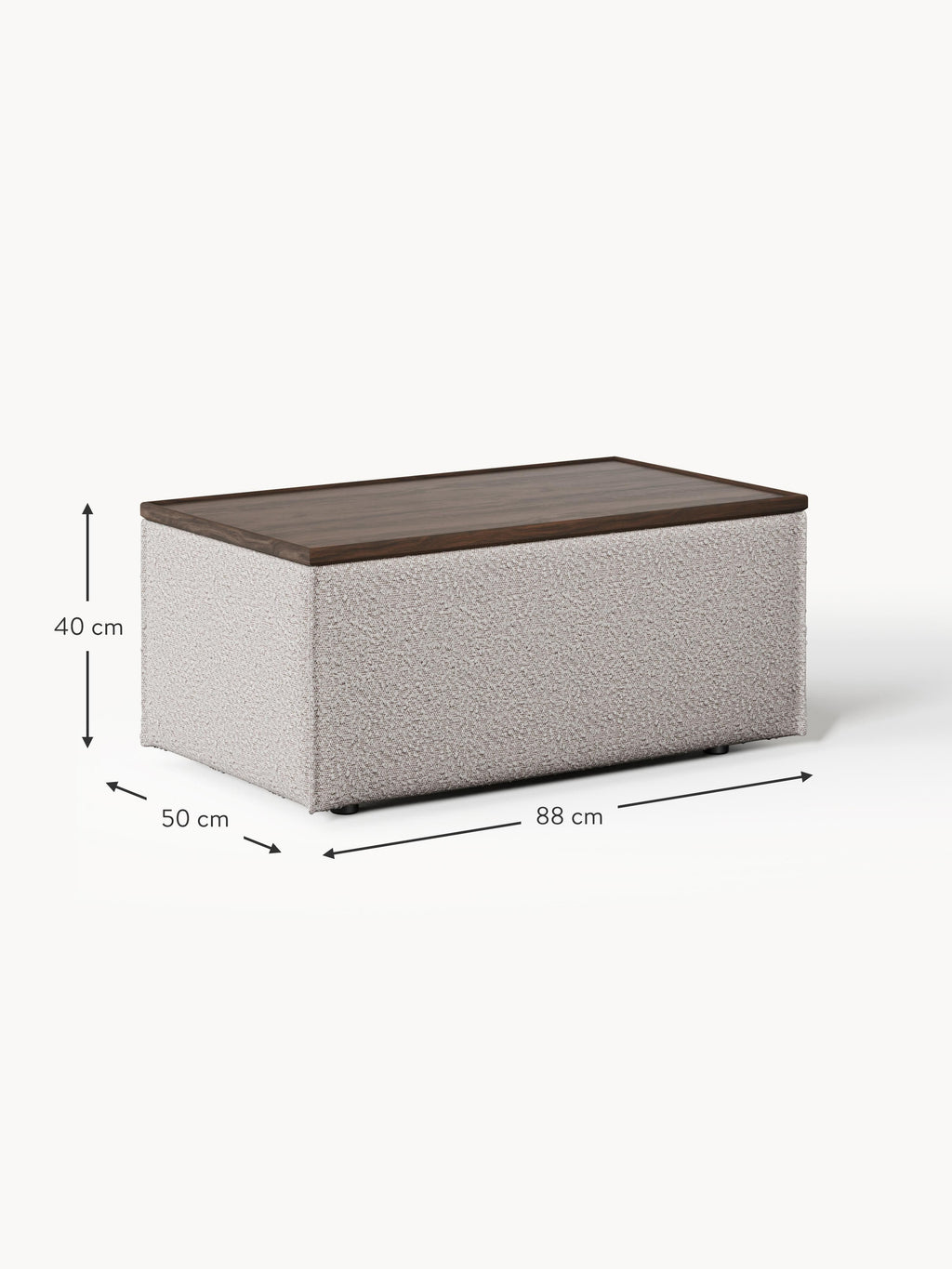 Lennon Bouclé Ottoman with Storage