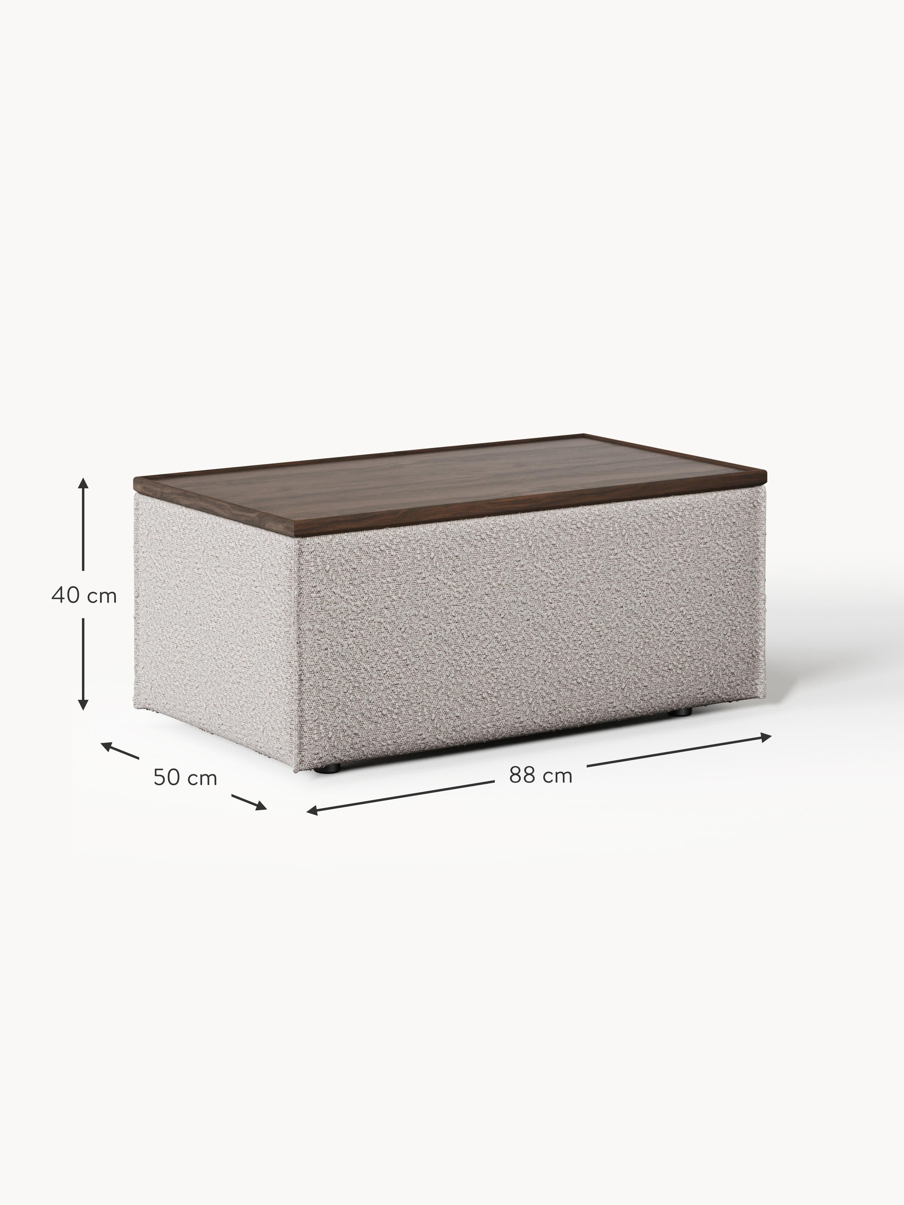 Lennon Bouclé Ottoman with Storage