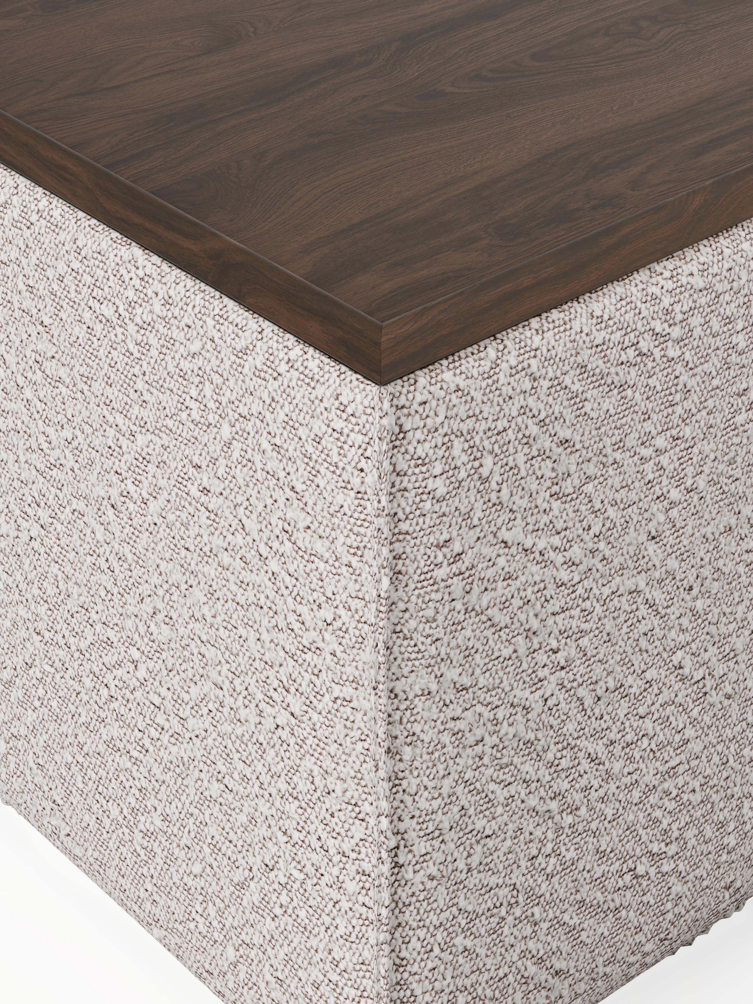 Lennon Bouclé Ottoman with Storage