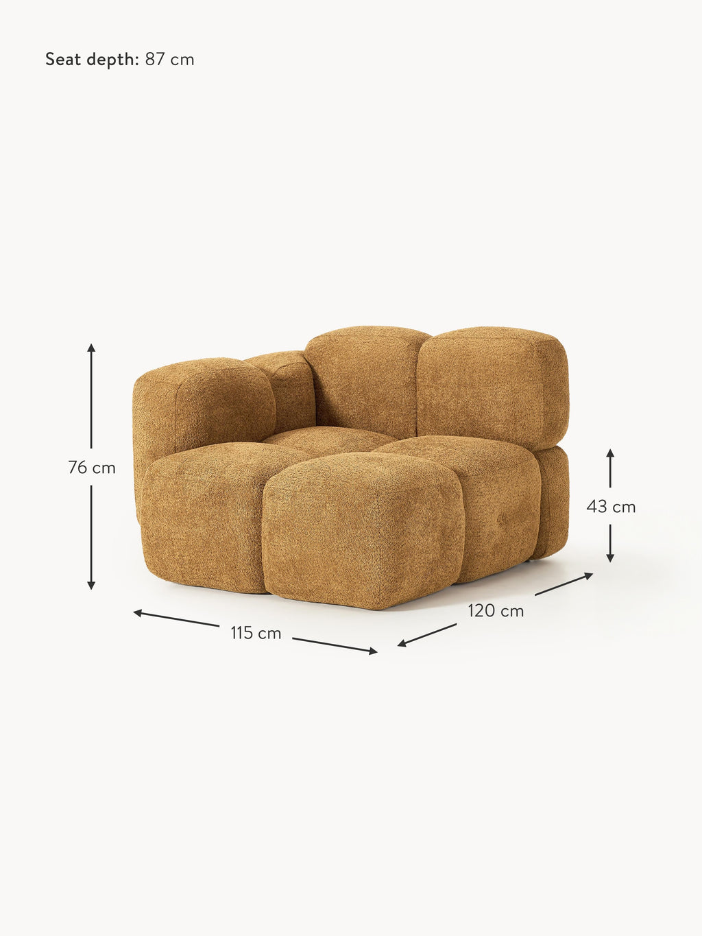 Tayla Teddy Bouclé Corner Module