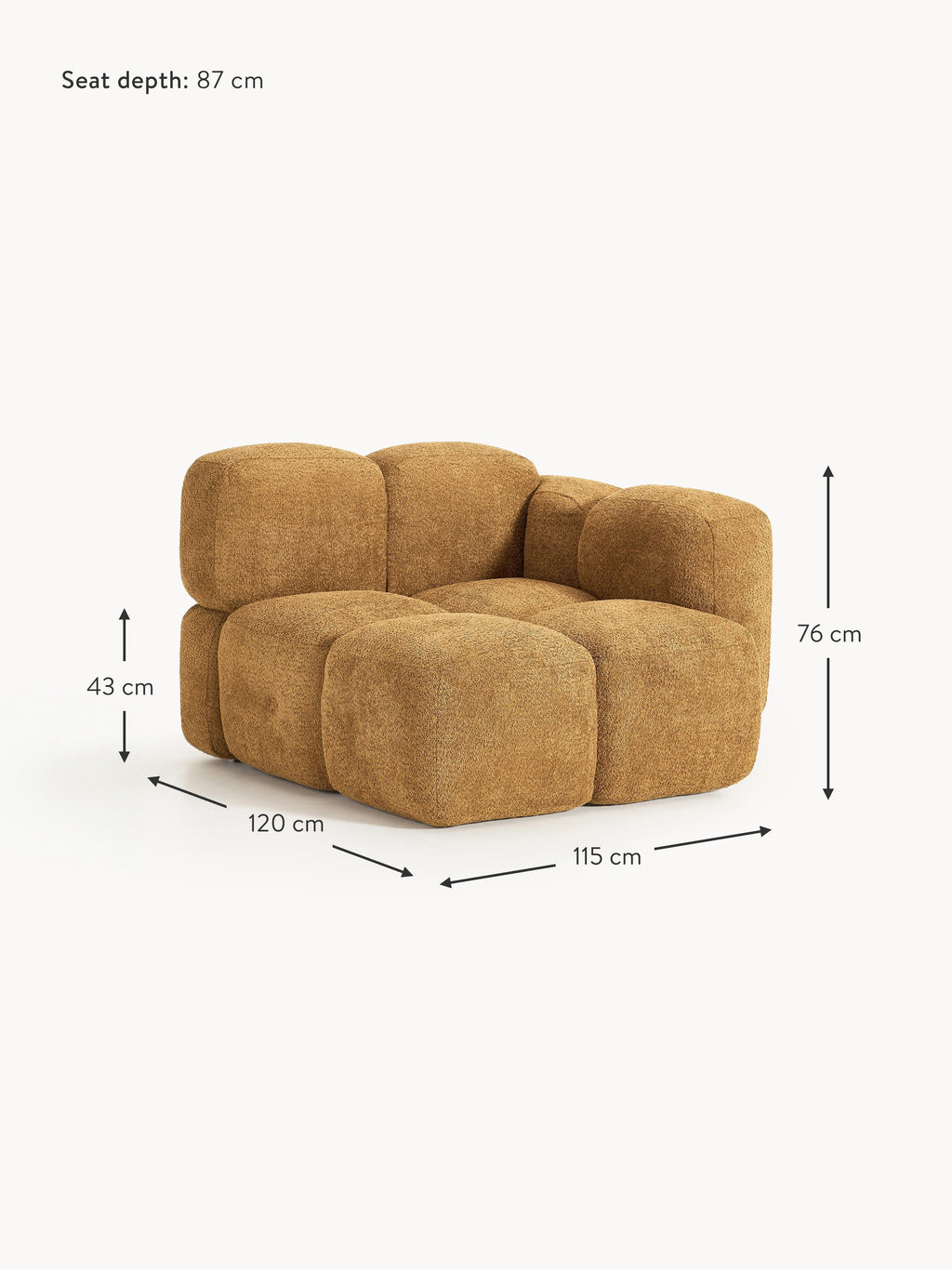 Tayla Teddy Bouclé Corner Module