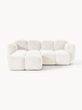 Gallery image 1 - Modular Teddy-Bouclé Sofa Tayla (2-seater) with Ottoman (left/right)