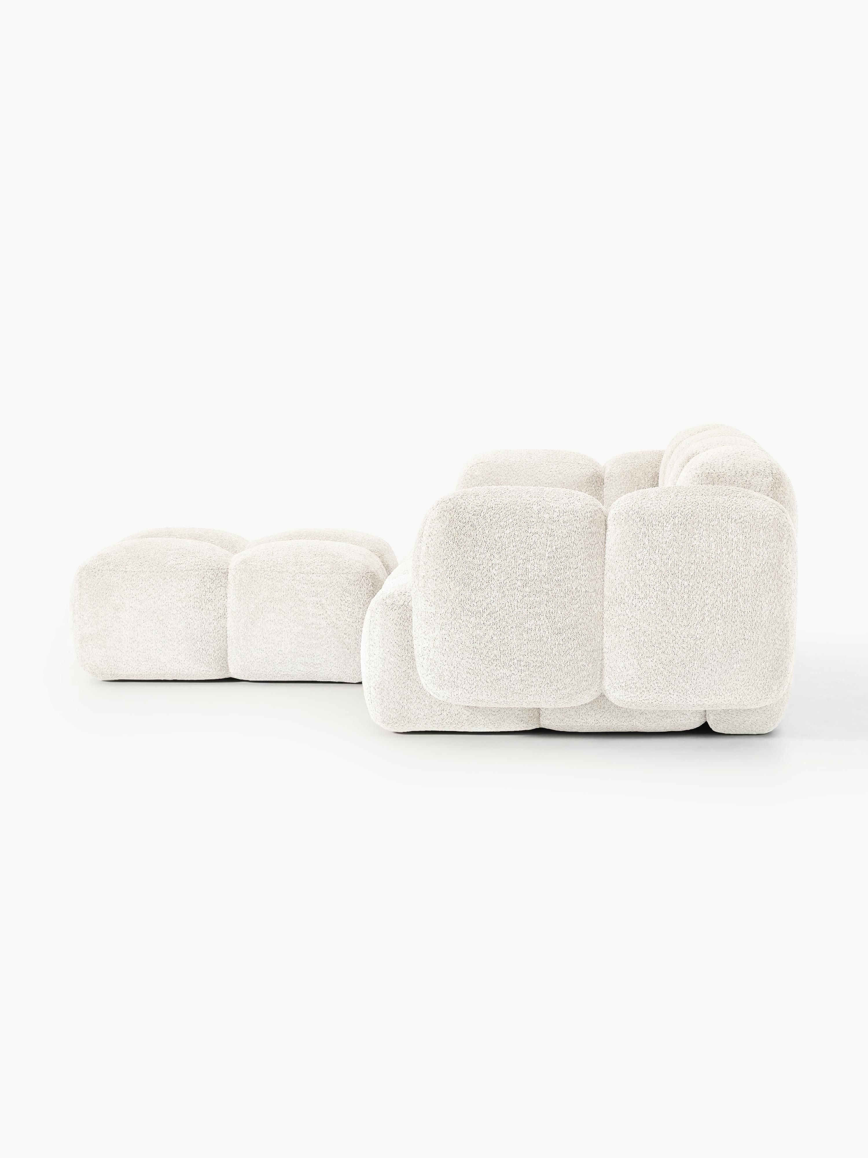 Tayla Modular Teddy-Bouclé Sofa (2-seater) with Ottoman (left/right)