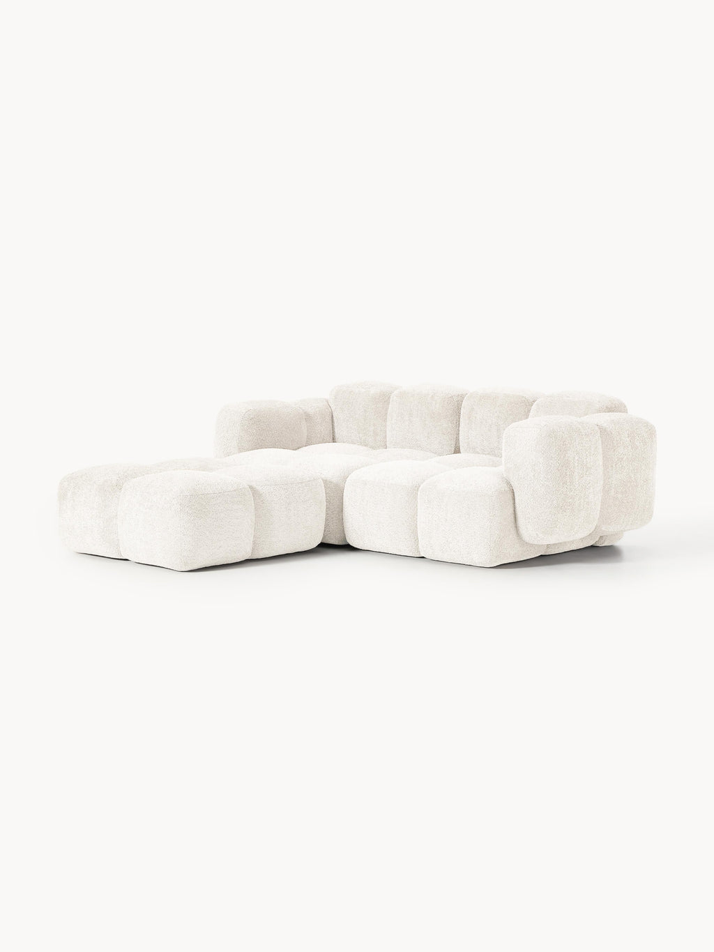 Tayla Modular Teddy-Bouclé Sofa (2-seater) with Ottoman (left/right)