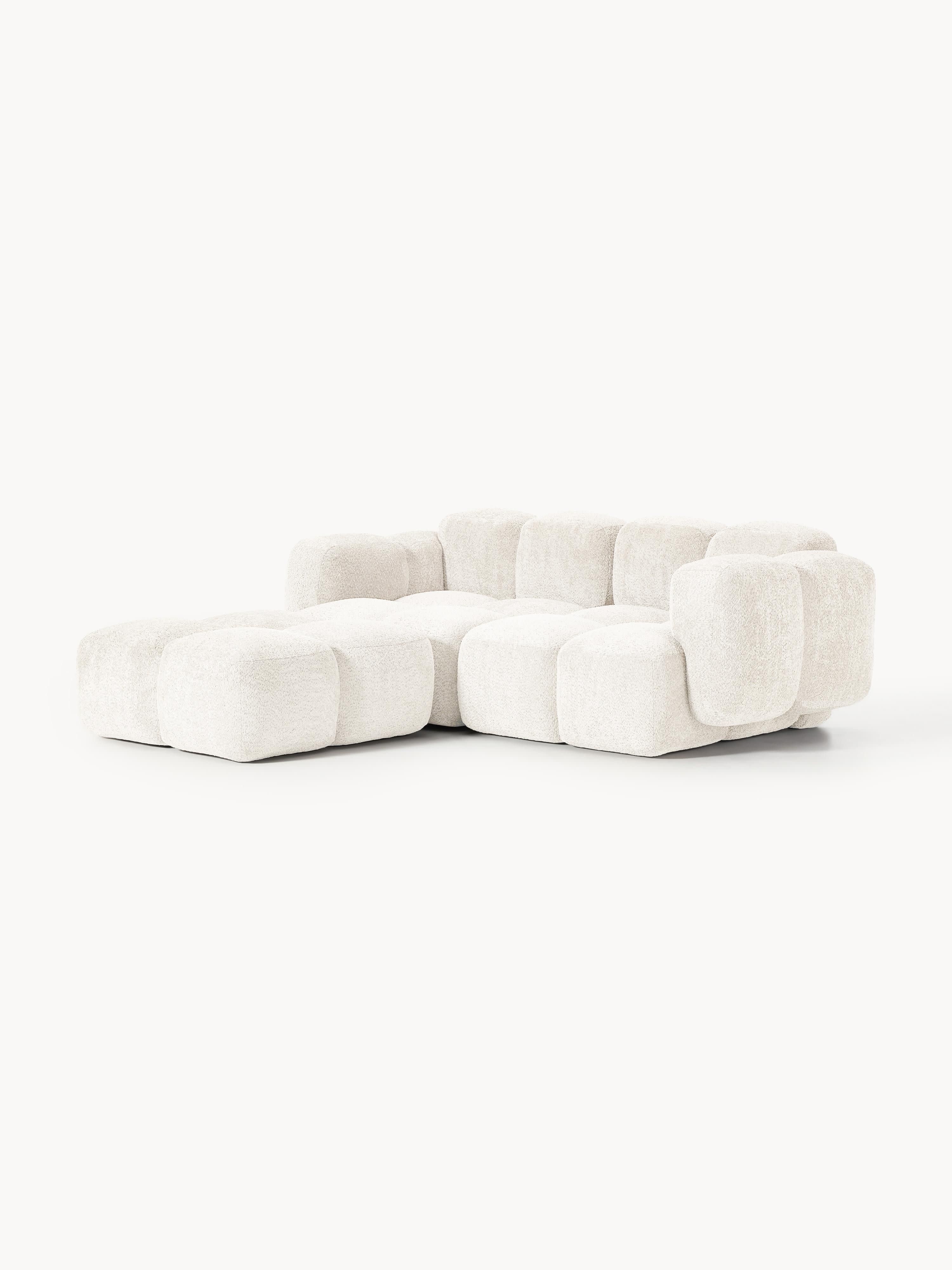 Tayla Modular Teddy-Bouclé Sofa (2-seater) with Ottoman (left/right)