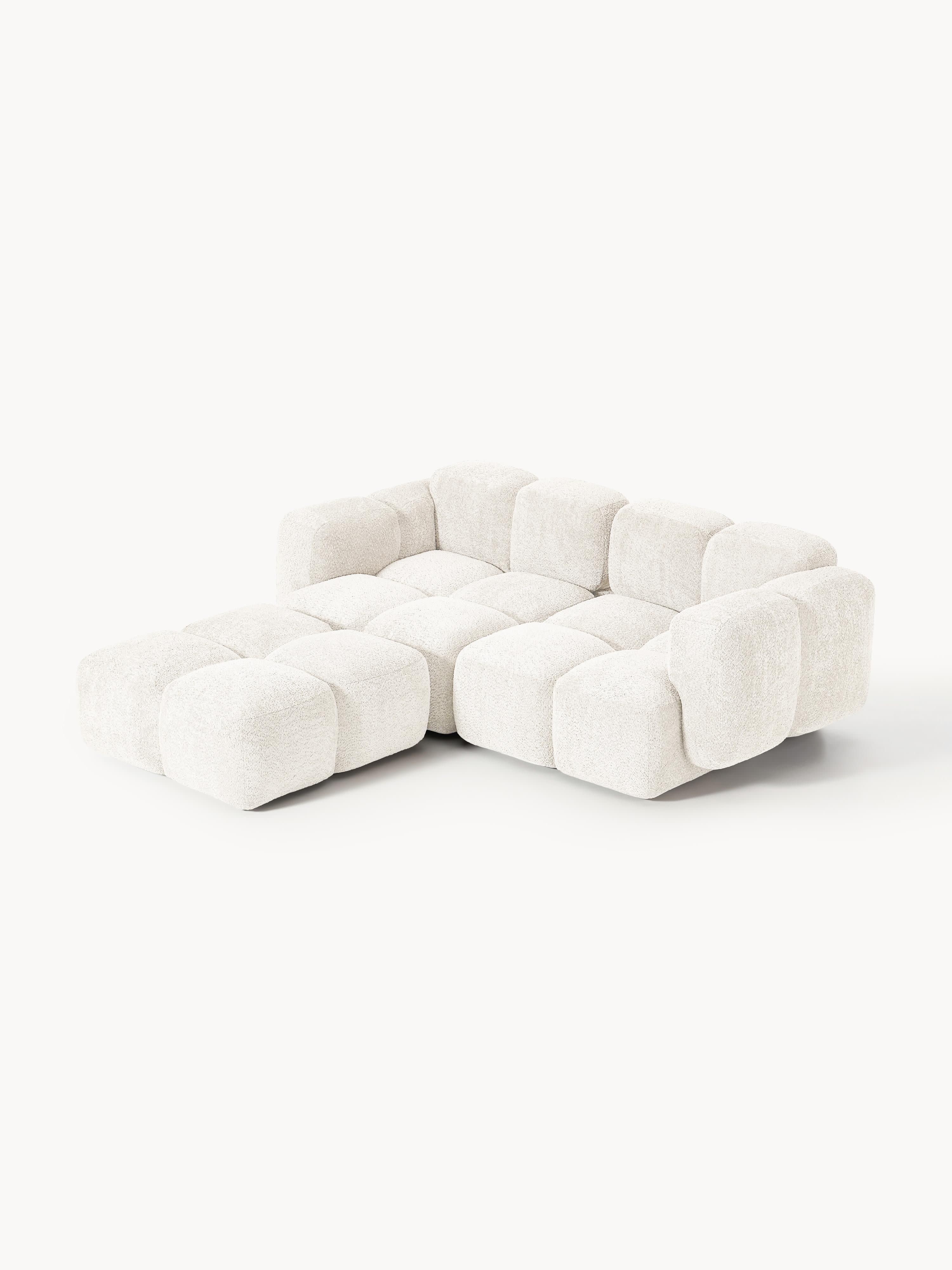 Tayla Modular Teddy-Bouclé Sofa (2-seater) with Ottoman (left/right)