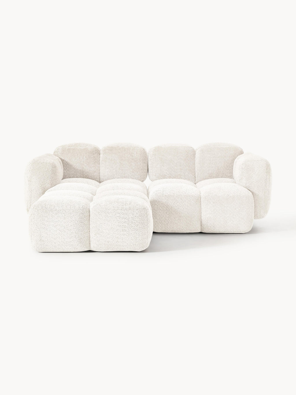 Tayla Modular Teddy-Bouclé Sofa (2-seater) with Ottoman (left/right)