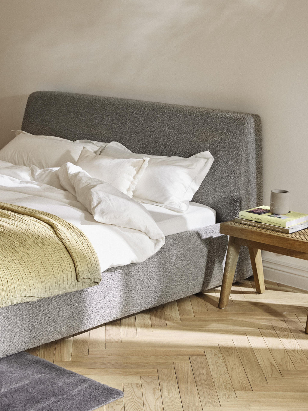Cloud Upholstered Bouclé Bed
