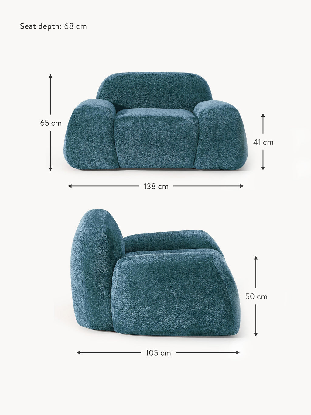 Wolke Teddy-Bouclé Lounge Chair