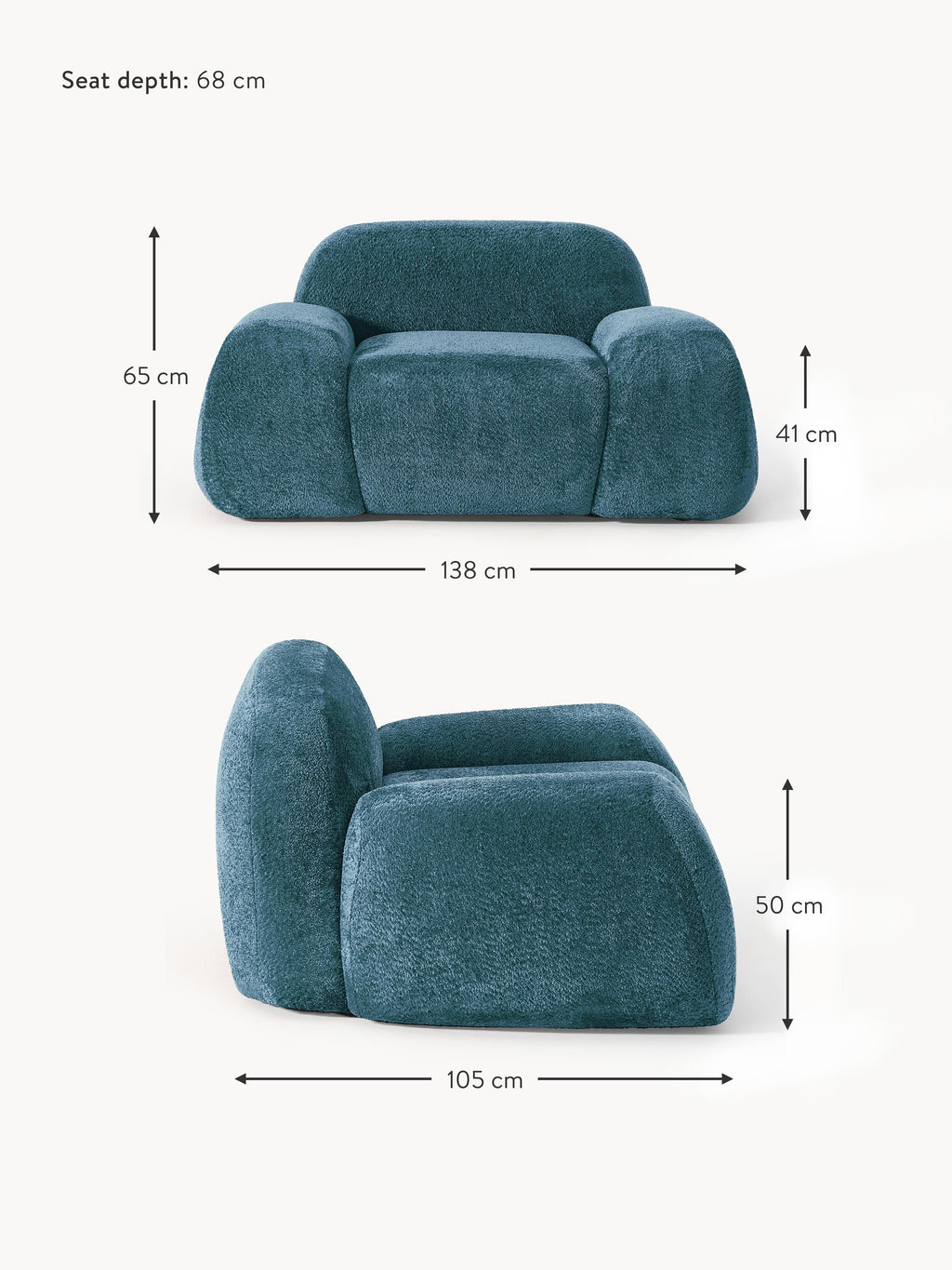 Wolke Teddy-Bouclé Lounge Chair