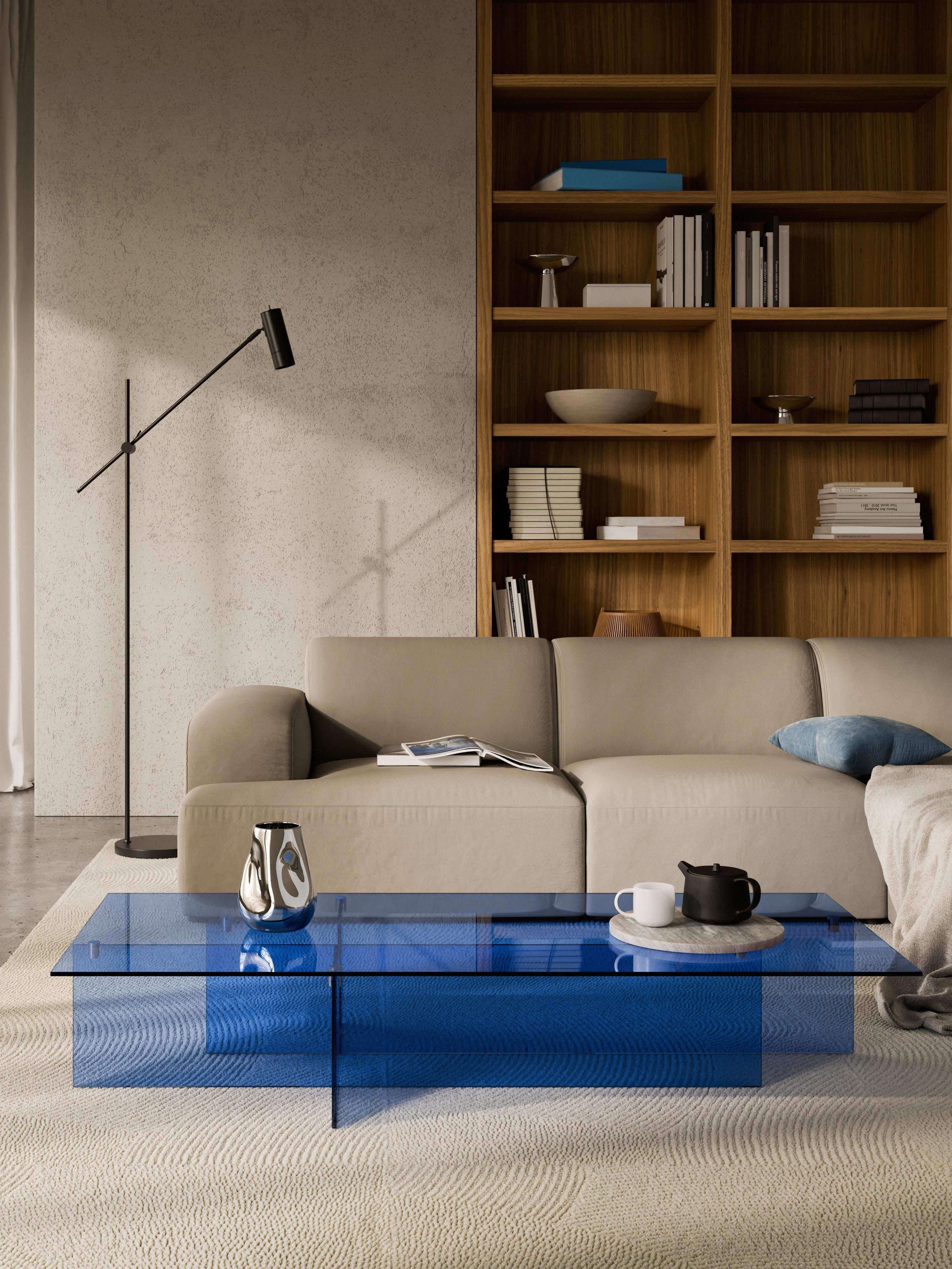 Anouk Large Glass Coffee Table, W 160 cm