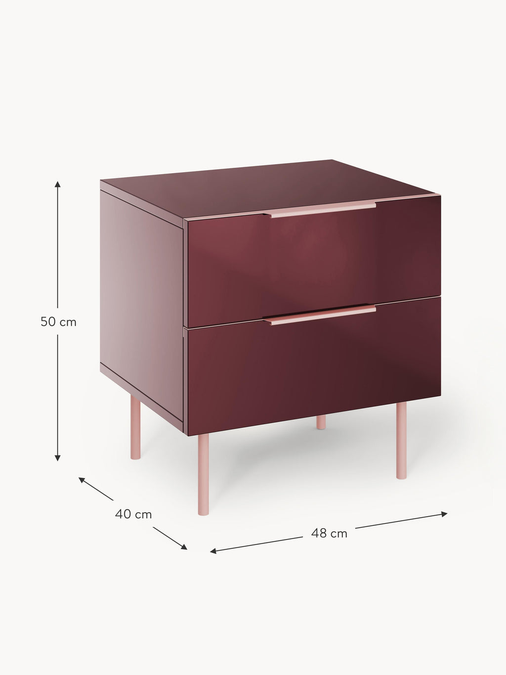 Lennie High-Gloss Bedside Table