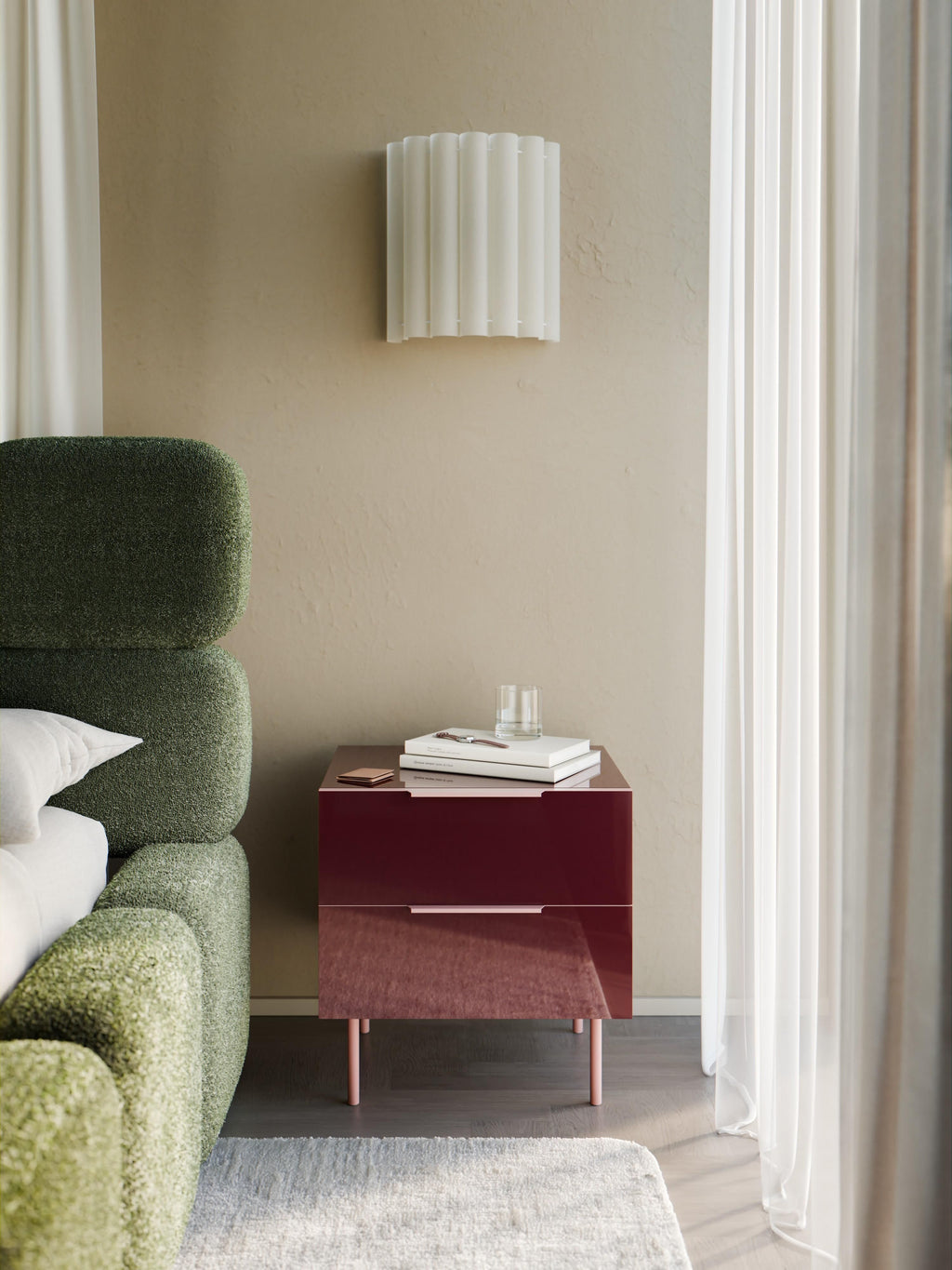 Lennie High-Gloss Bedside Table