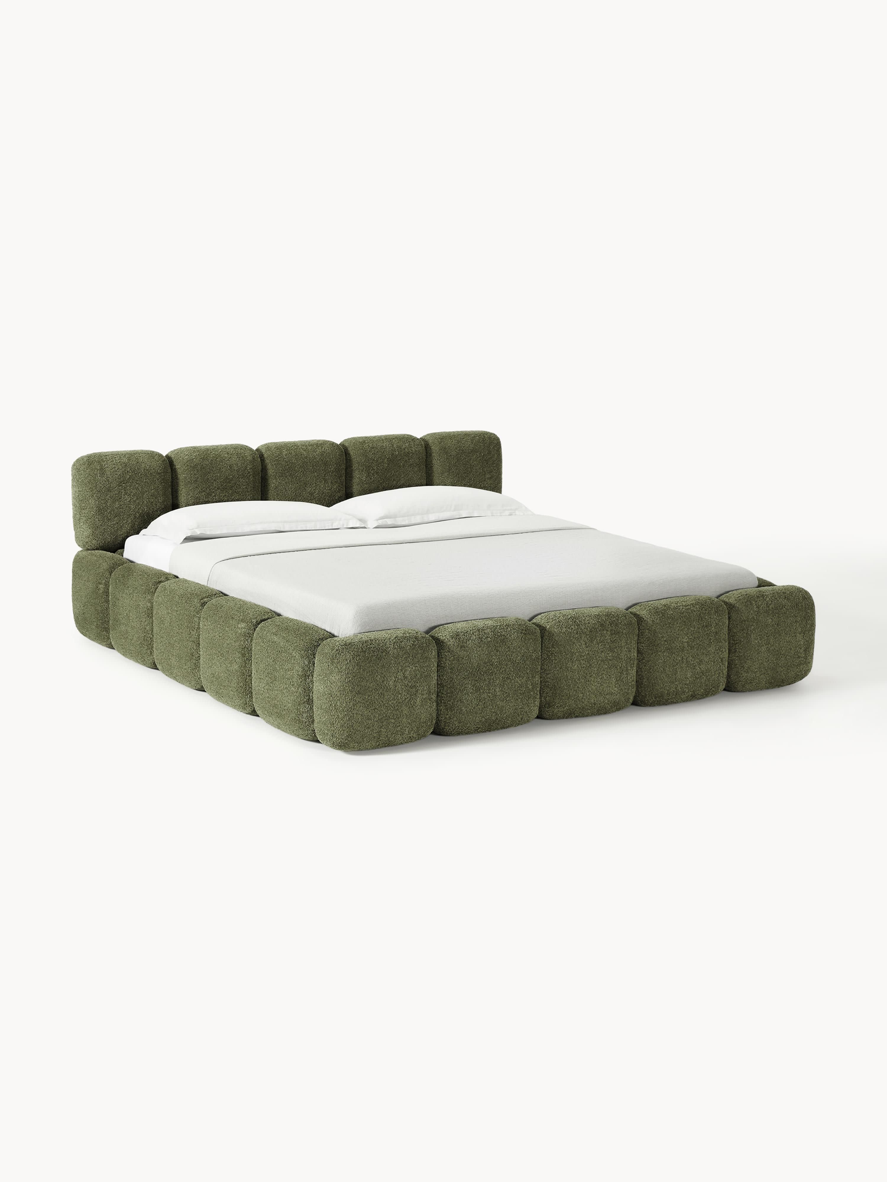 Gallery image 1 - Upholstered Teddy Bouclé Bed Tayla