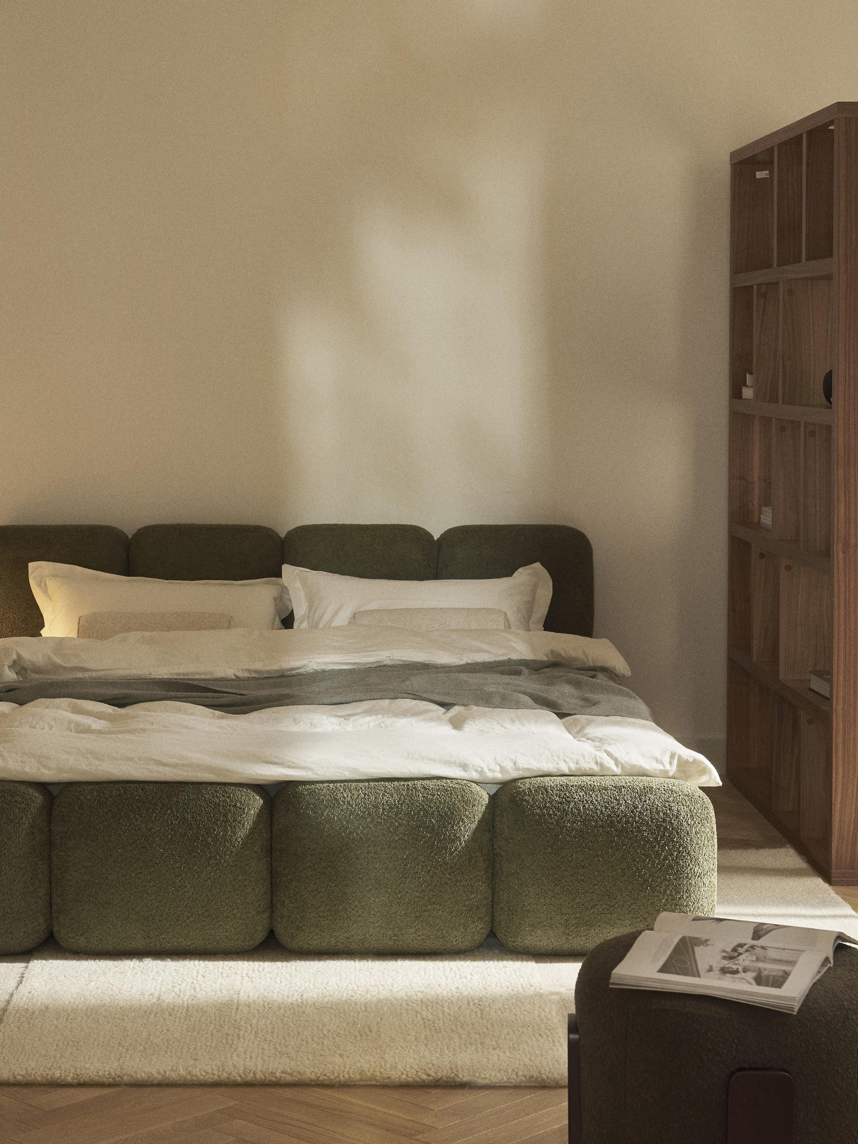 Tayla Upholstered Teddy Bouclé Bed