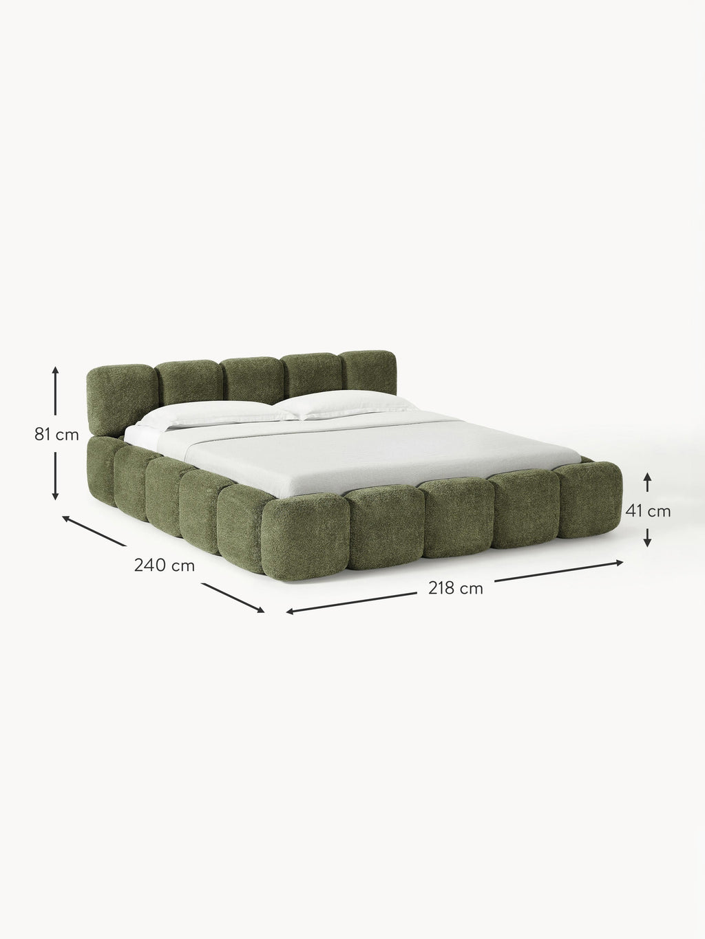 Tayla Upholstered Teddy Bouclé Bed