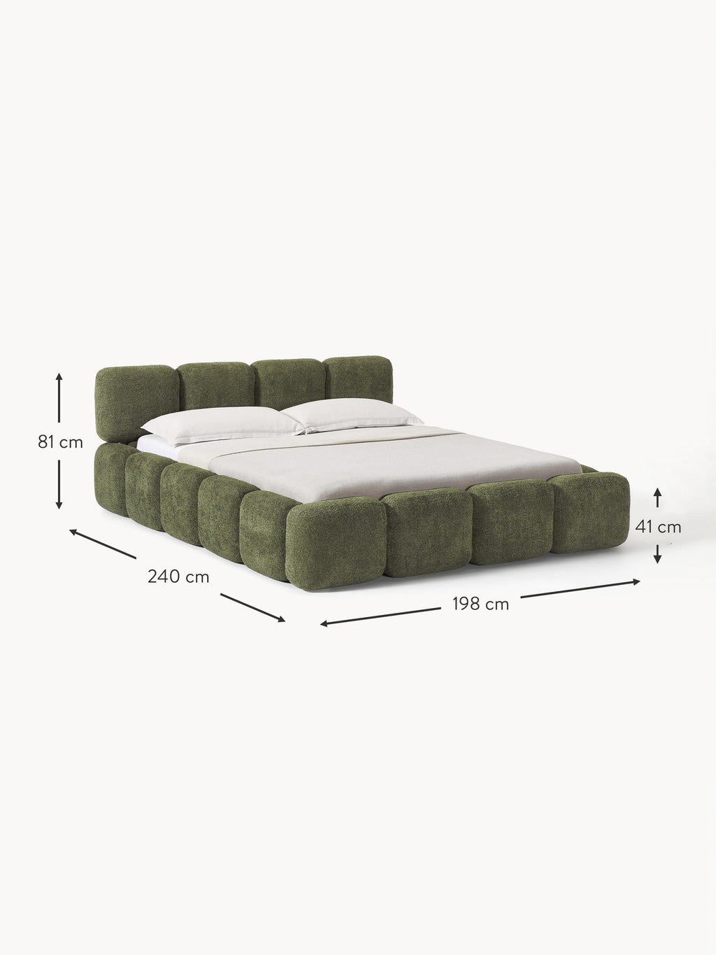 Tayla Upholstered Teddy Bouclé Bed
