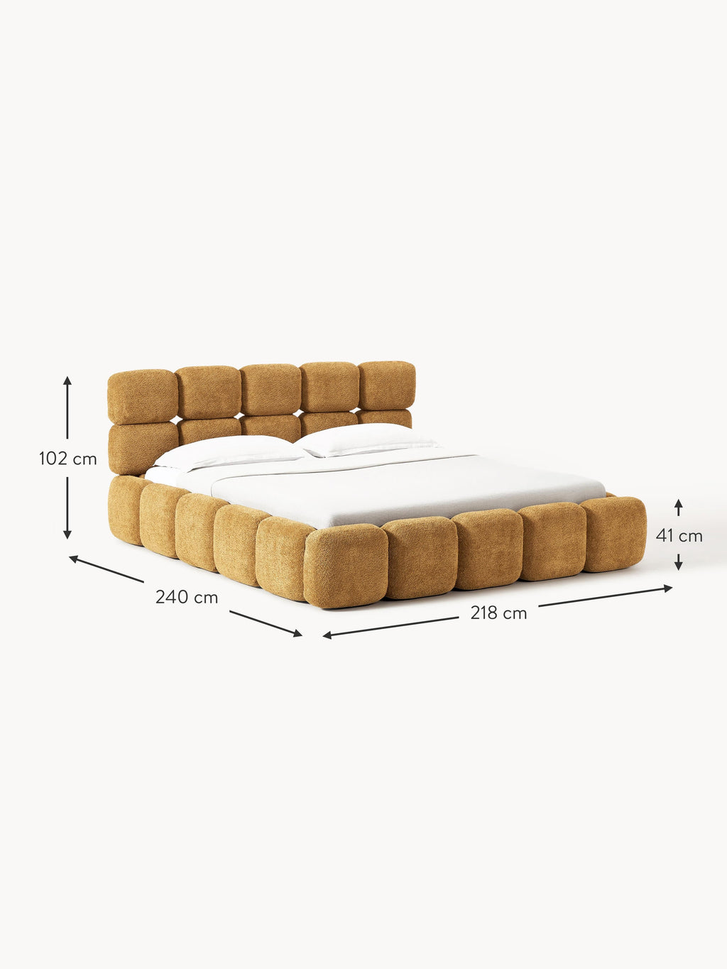 Tayla Upholstered Teddy Bouclé Bed