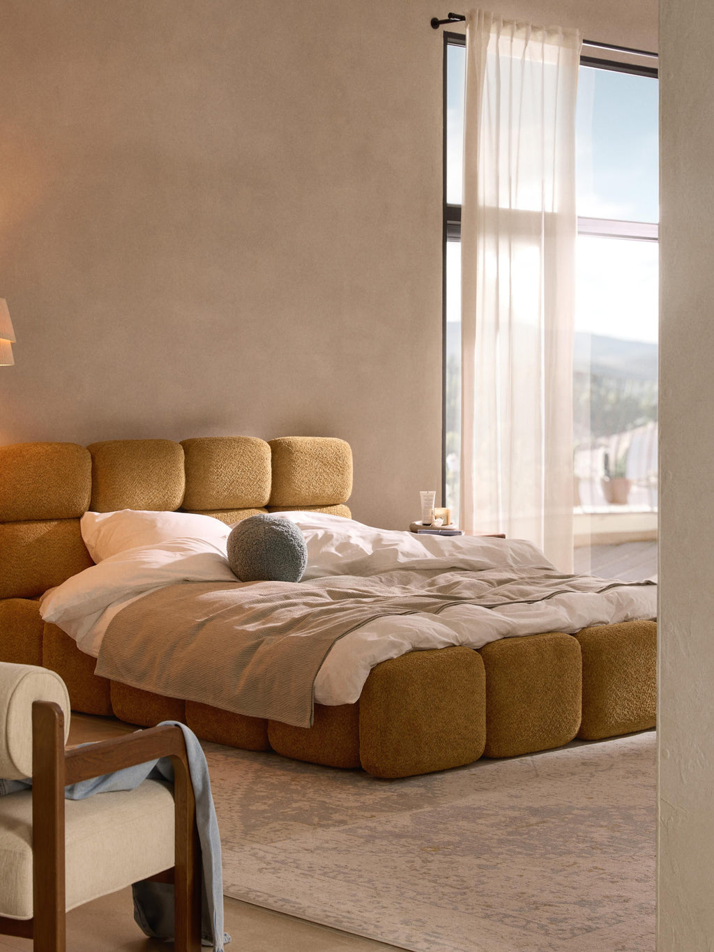 Tayla Upholstered Teddy Bouclé Bed