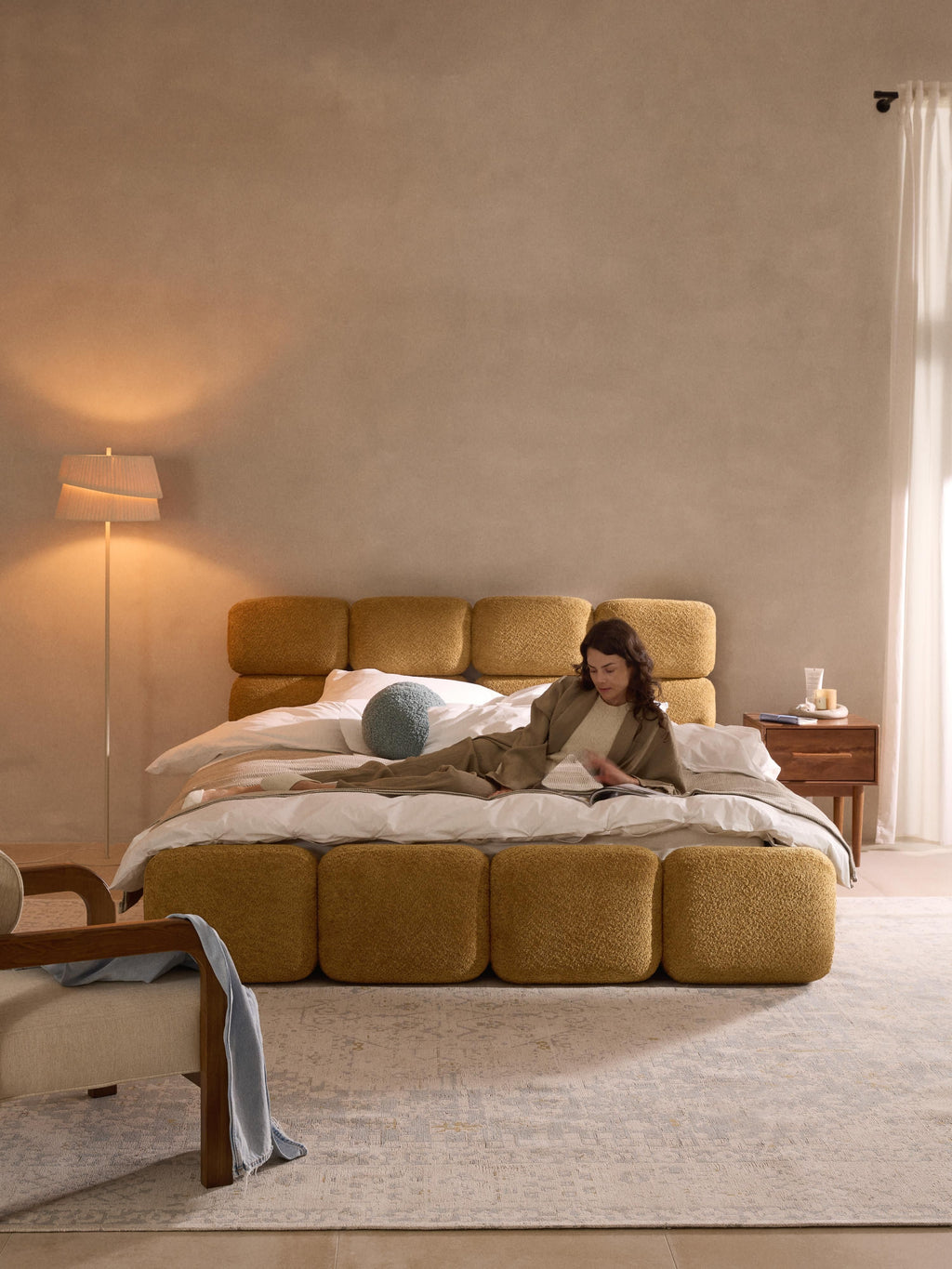 Tayla Upholstered Teddy Bouclé Bed