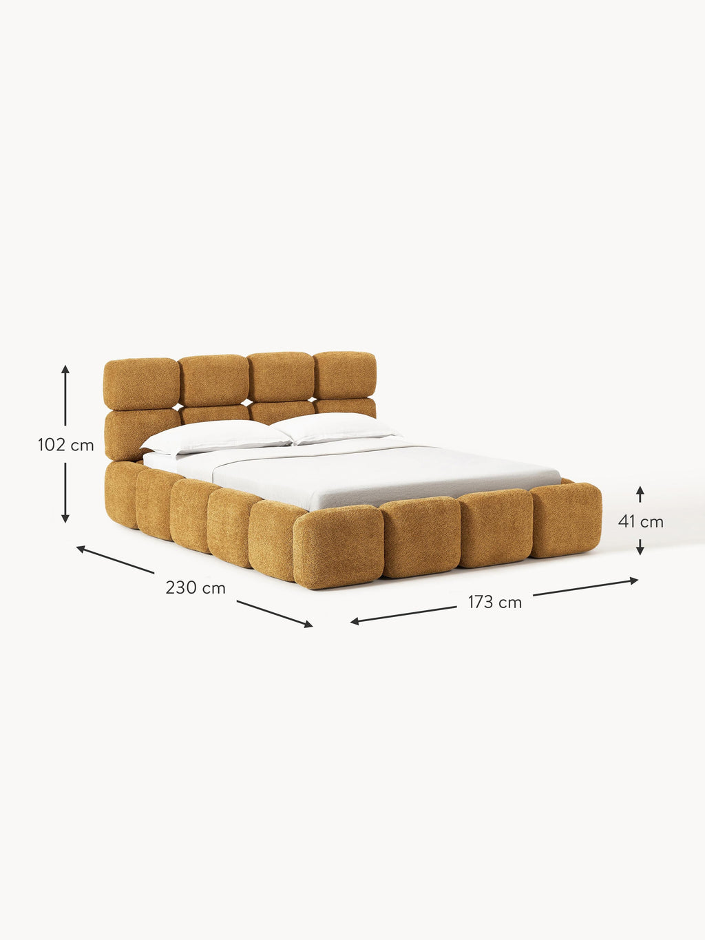 Tayla Upholstered Teddy Bouclé Bed