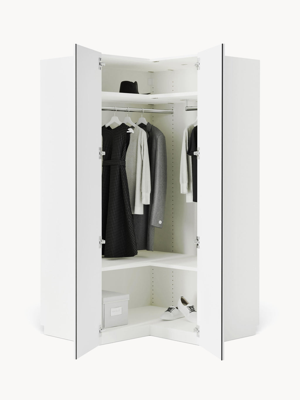 Charlotte Modular Corner Wardrobe, 115 cm Wide