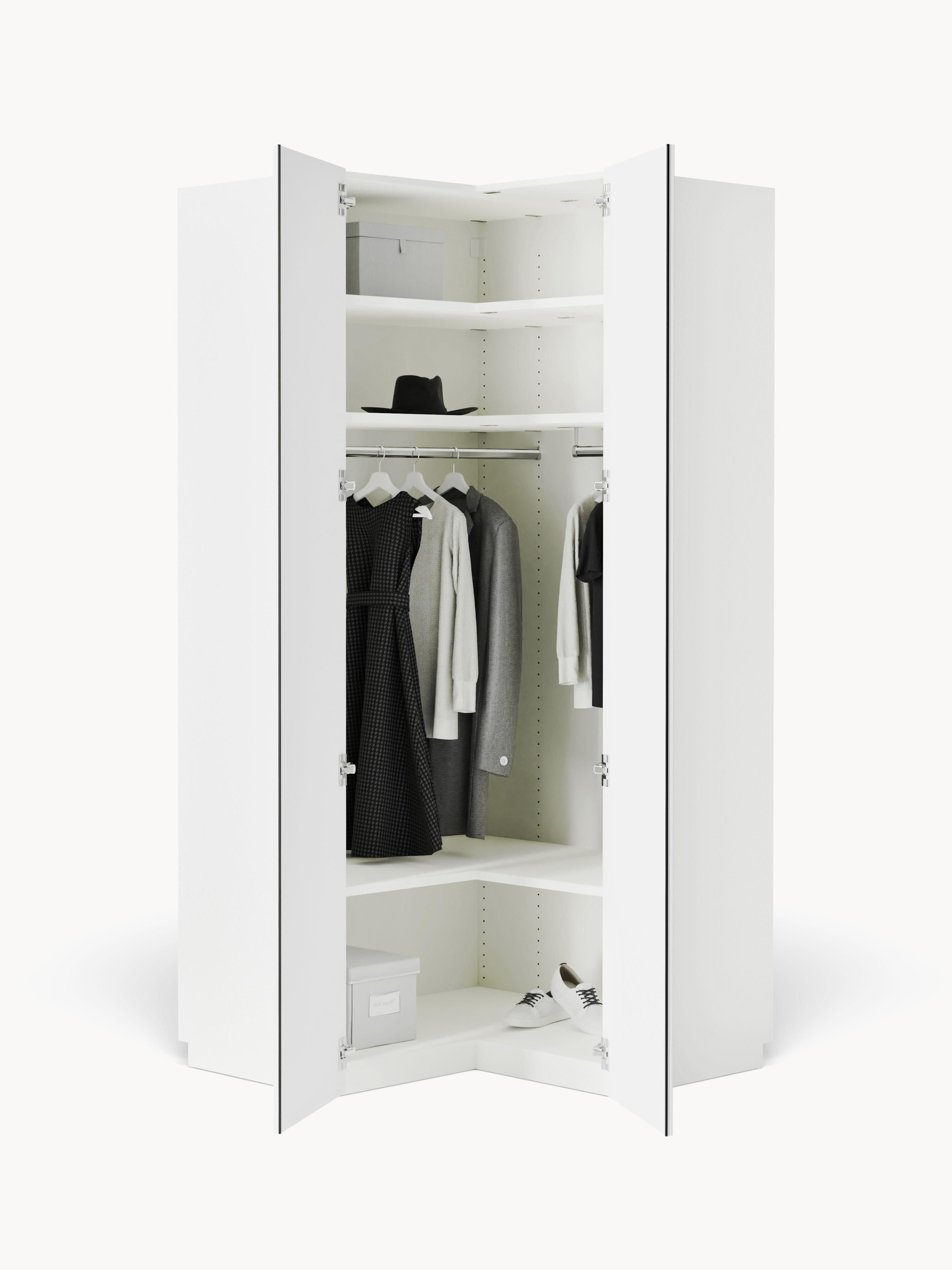 Charlotte Modular Corner Wardrobe, 115 cm Wide
