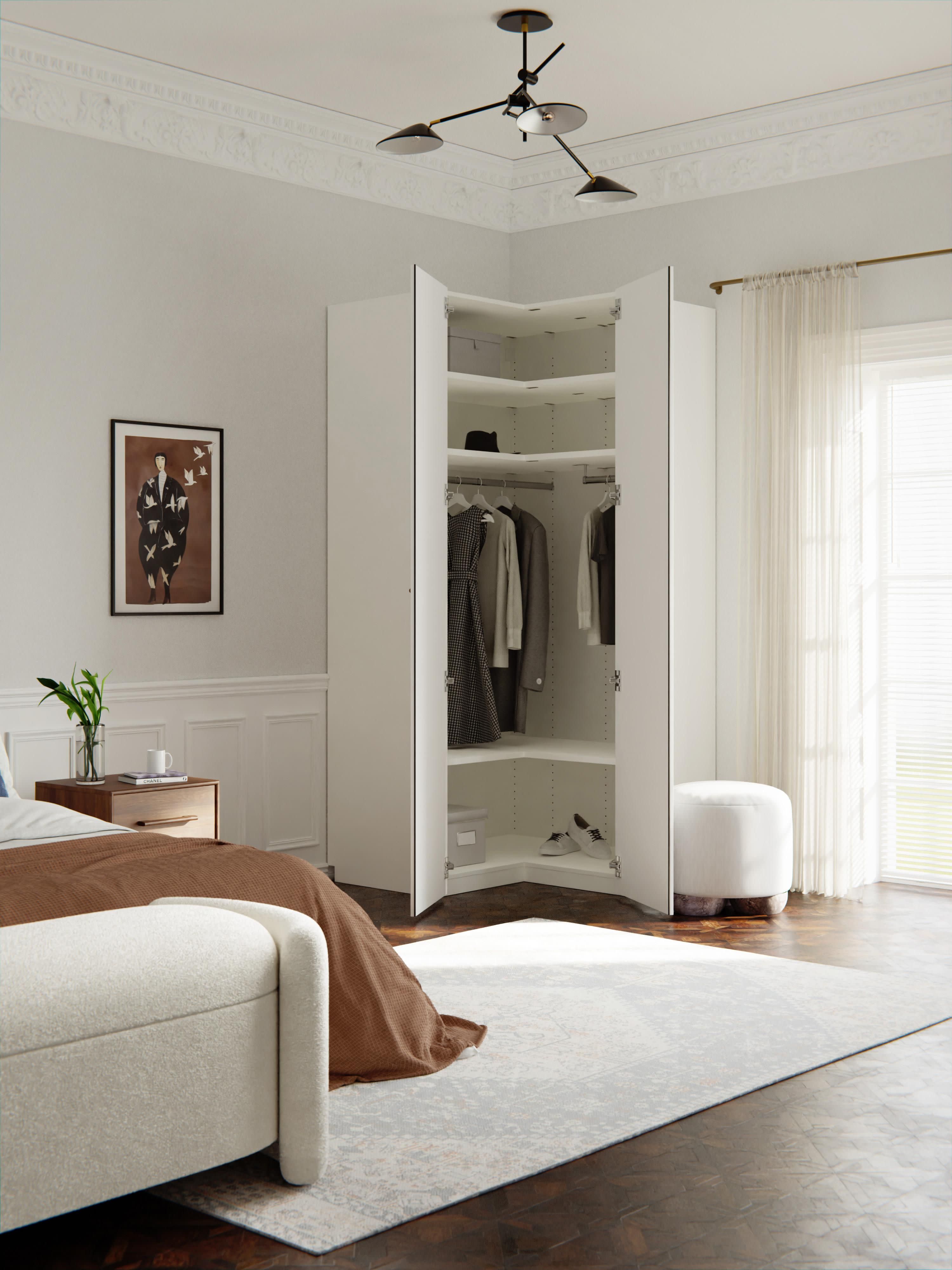 Charlotte Modular Corner Wardrobe, 115 cm Wide
