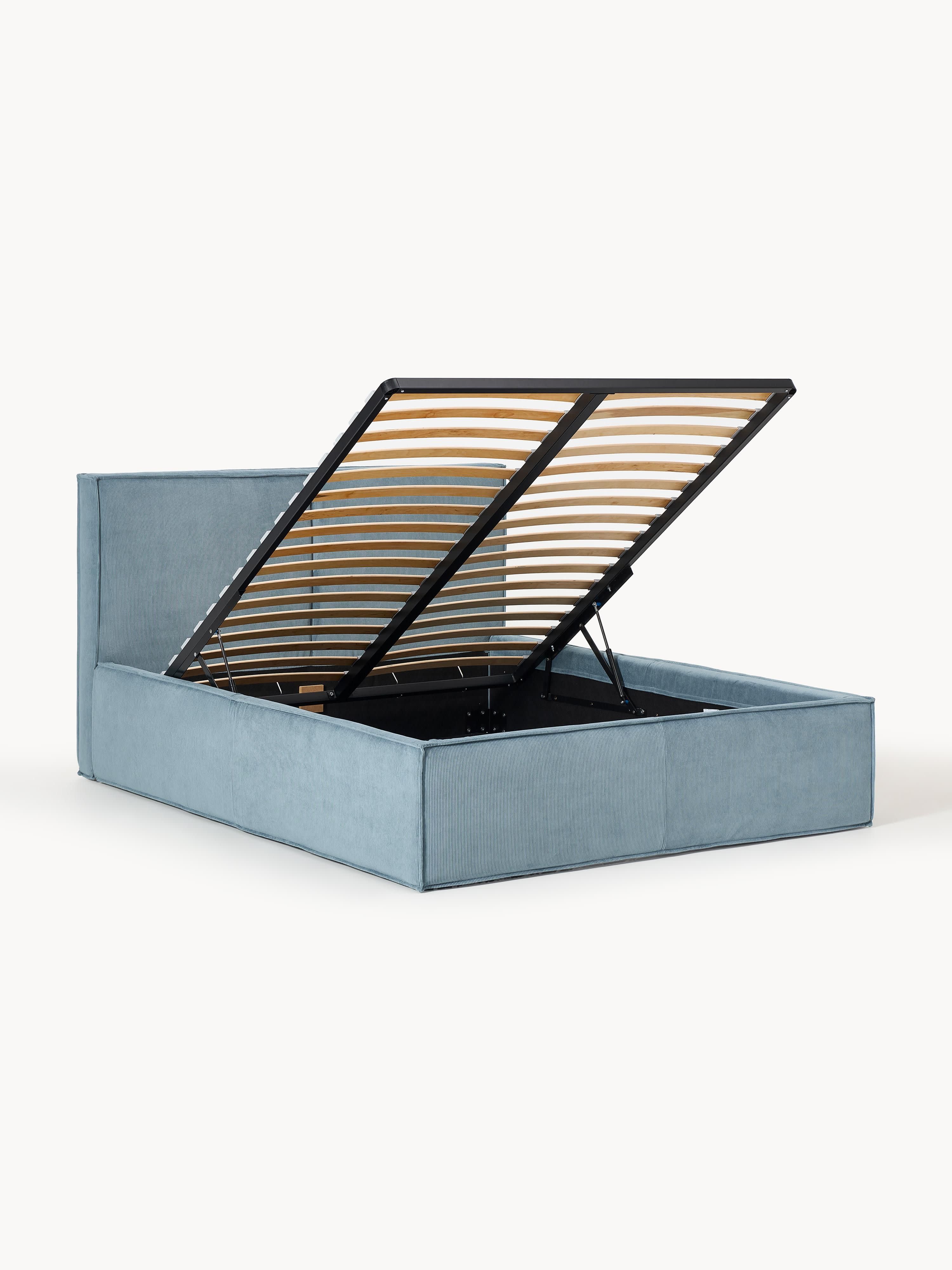 Dream Upholstered Corduroy Bed with Storage Space
