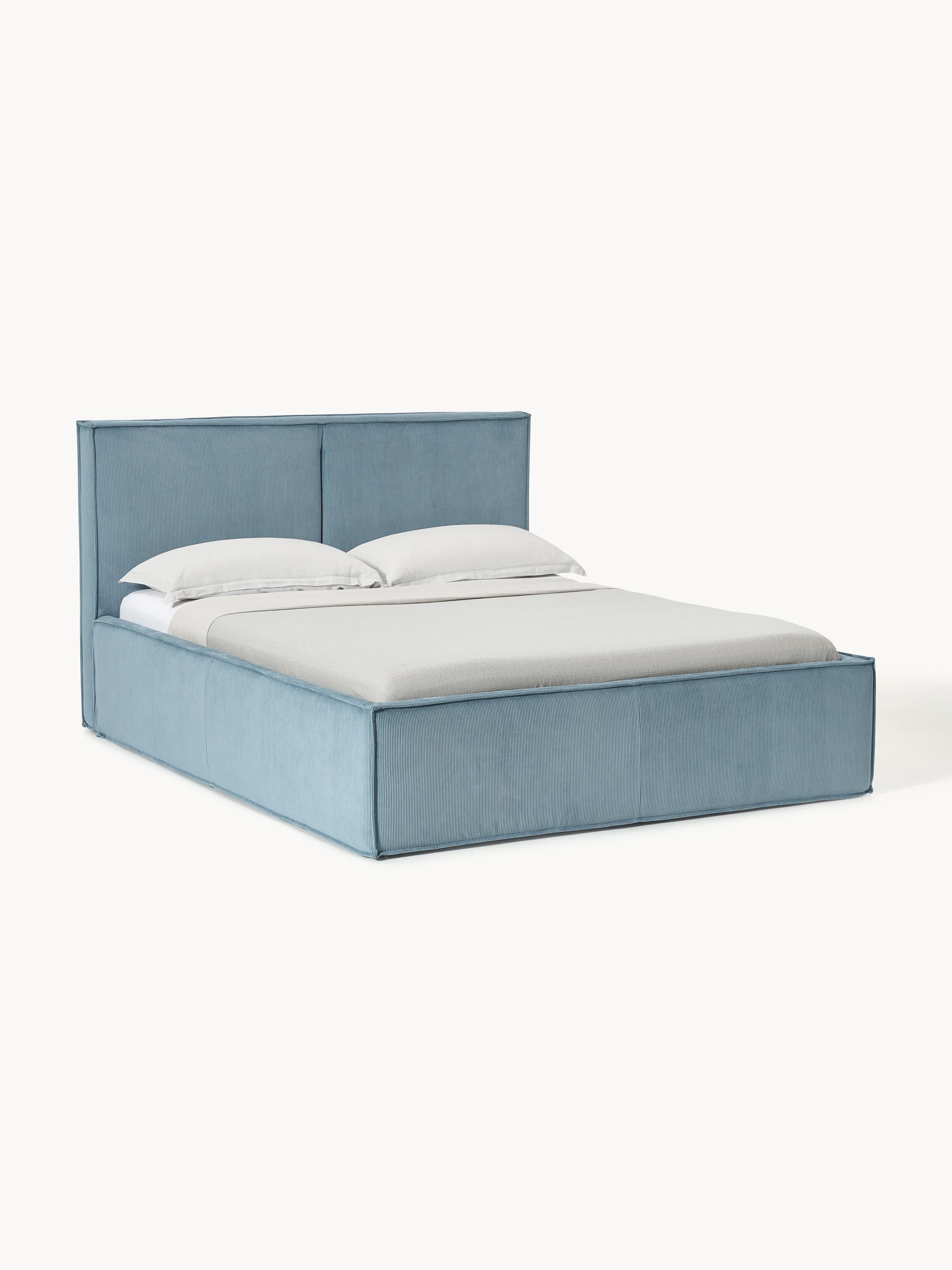 Gallery image 1 - Upholstered Corduroy Bed Dream with Storage Space