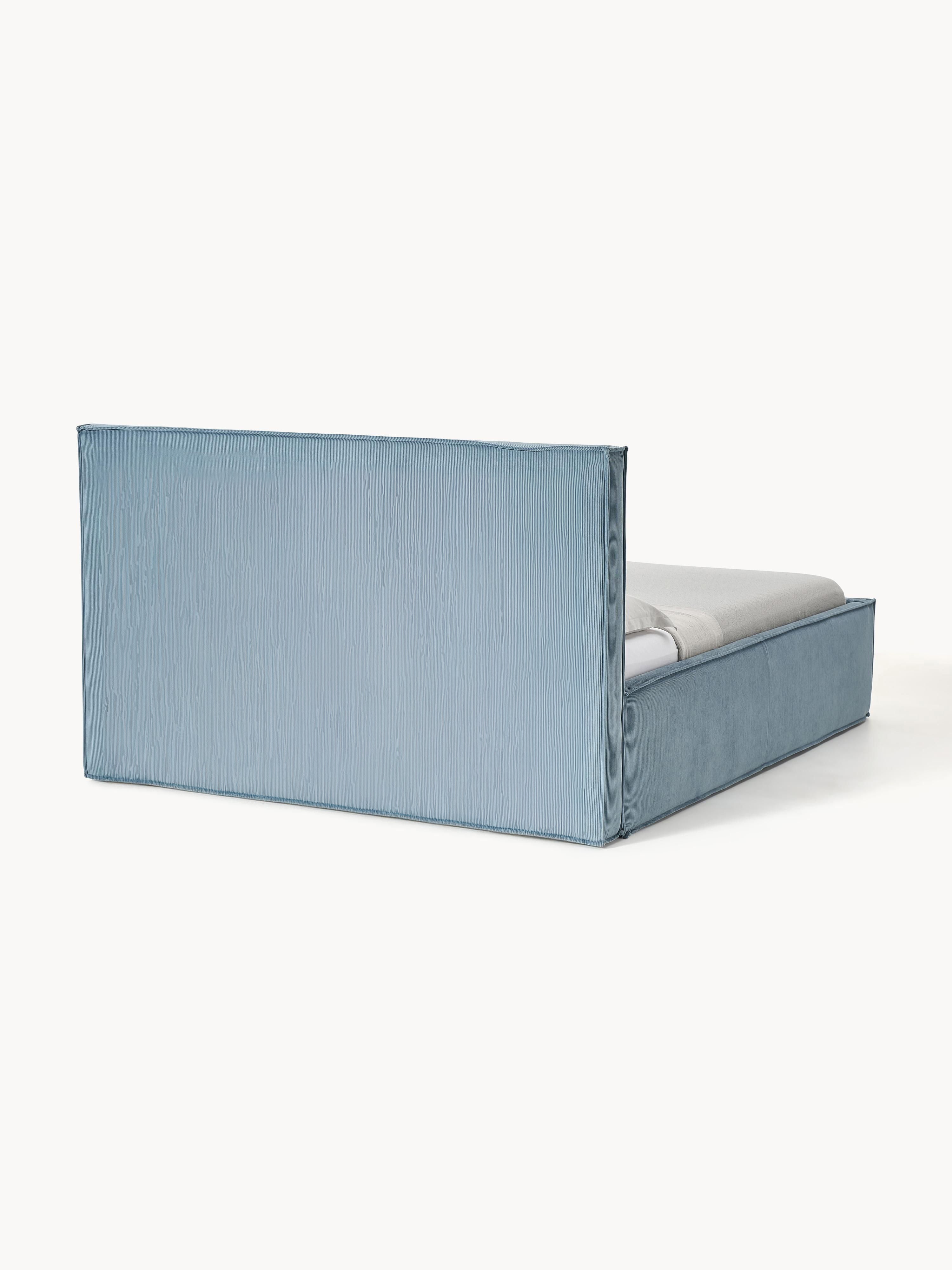 Dream Upholstered Corduroy Bed with Storage Space
