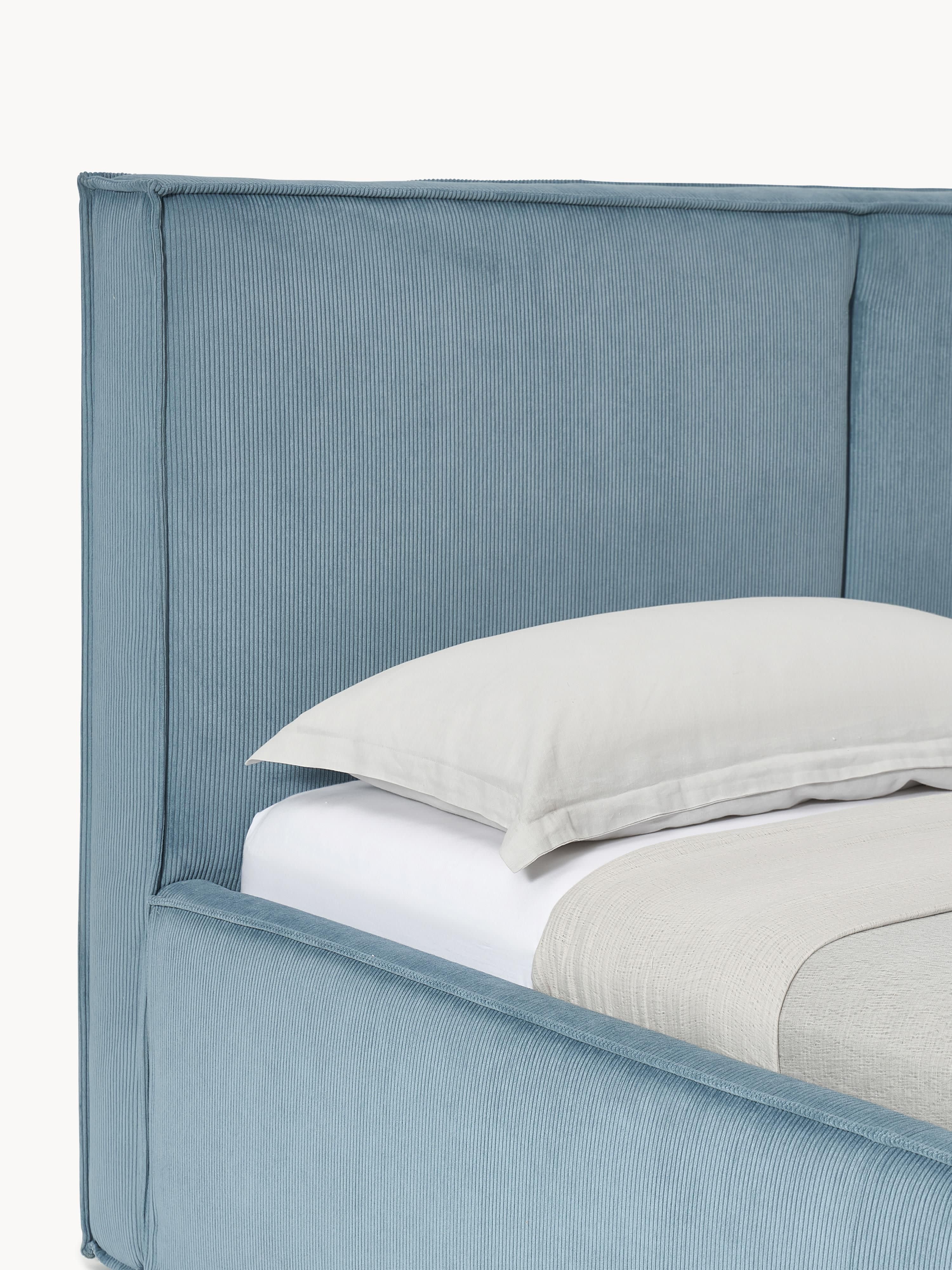 Dream Upholstered Corduroy Bed with Storage Space
