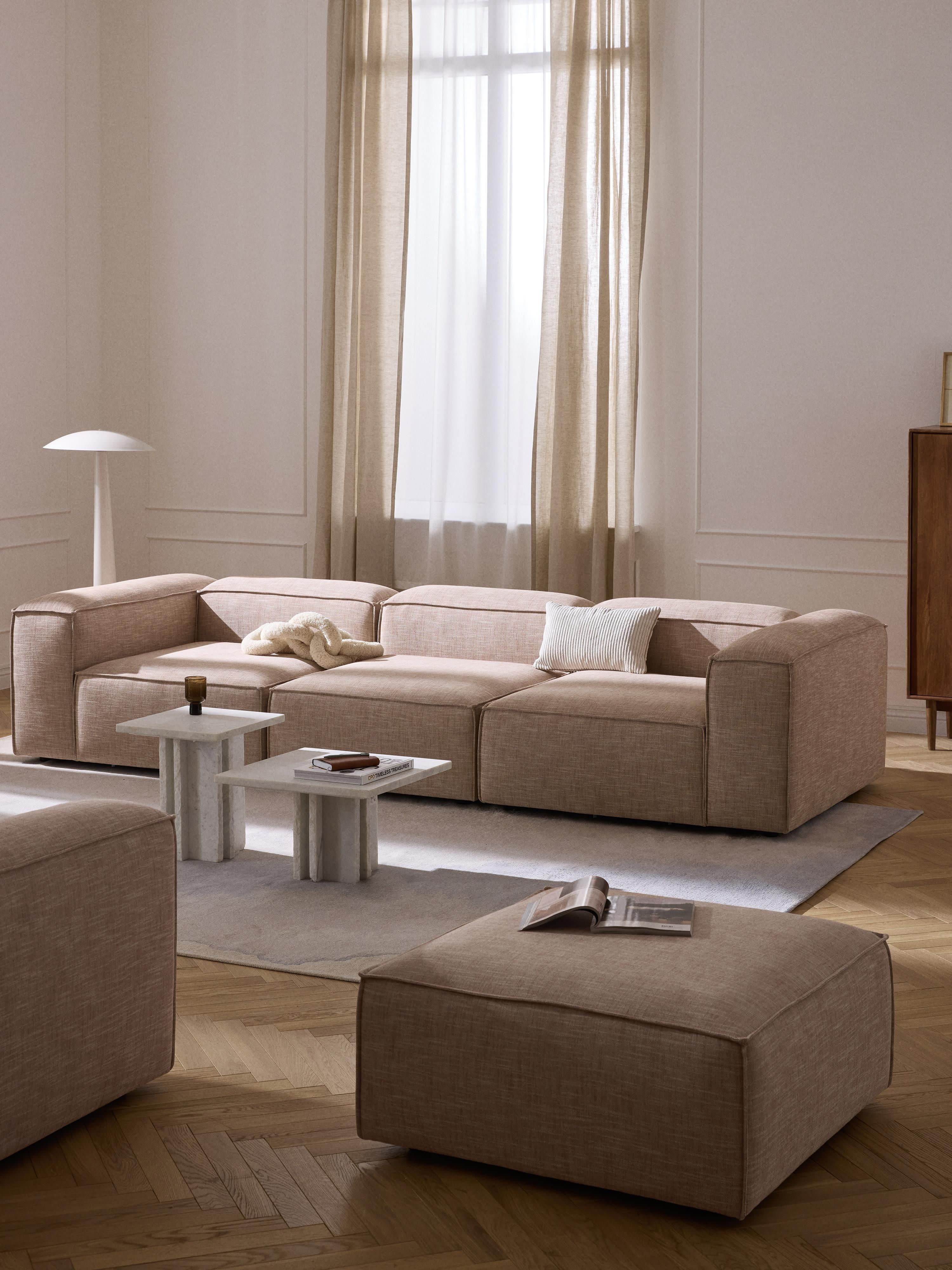 Lennon Linen Blend Modular Sofa (4-seater)