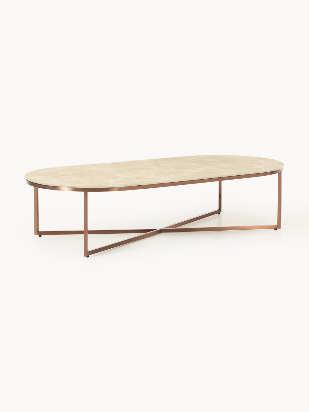 Gallery image 1 - Oval Coffee Table Antigua with Marble Effect Glass Top