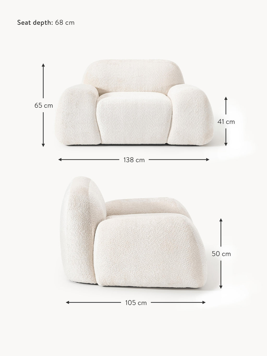 Wolke Teddy-Bouclé Lounge Chair