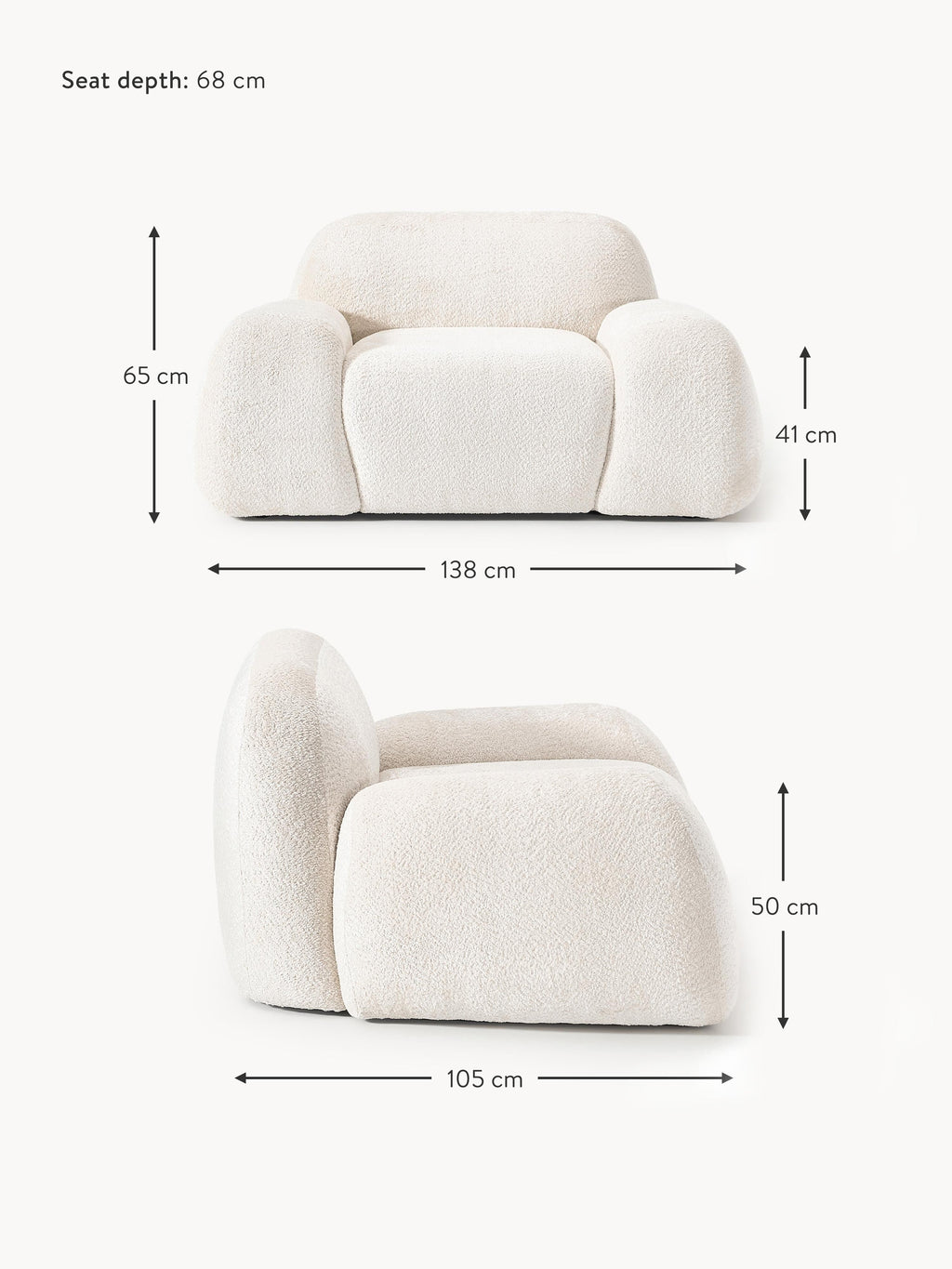Wolke Teddy-Bouclé Lounge Chair