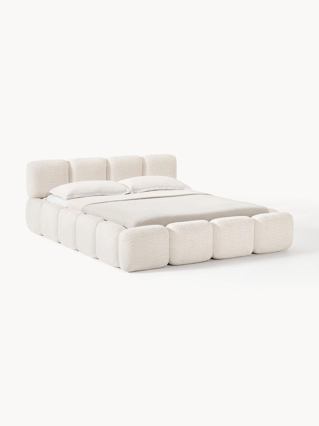 Gallery image 1 - Upholstered Teddy Bouclé Bed Tayla