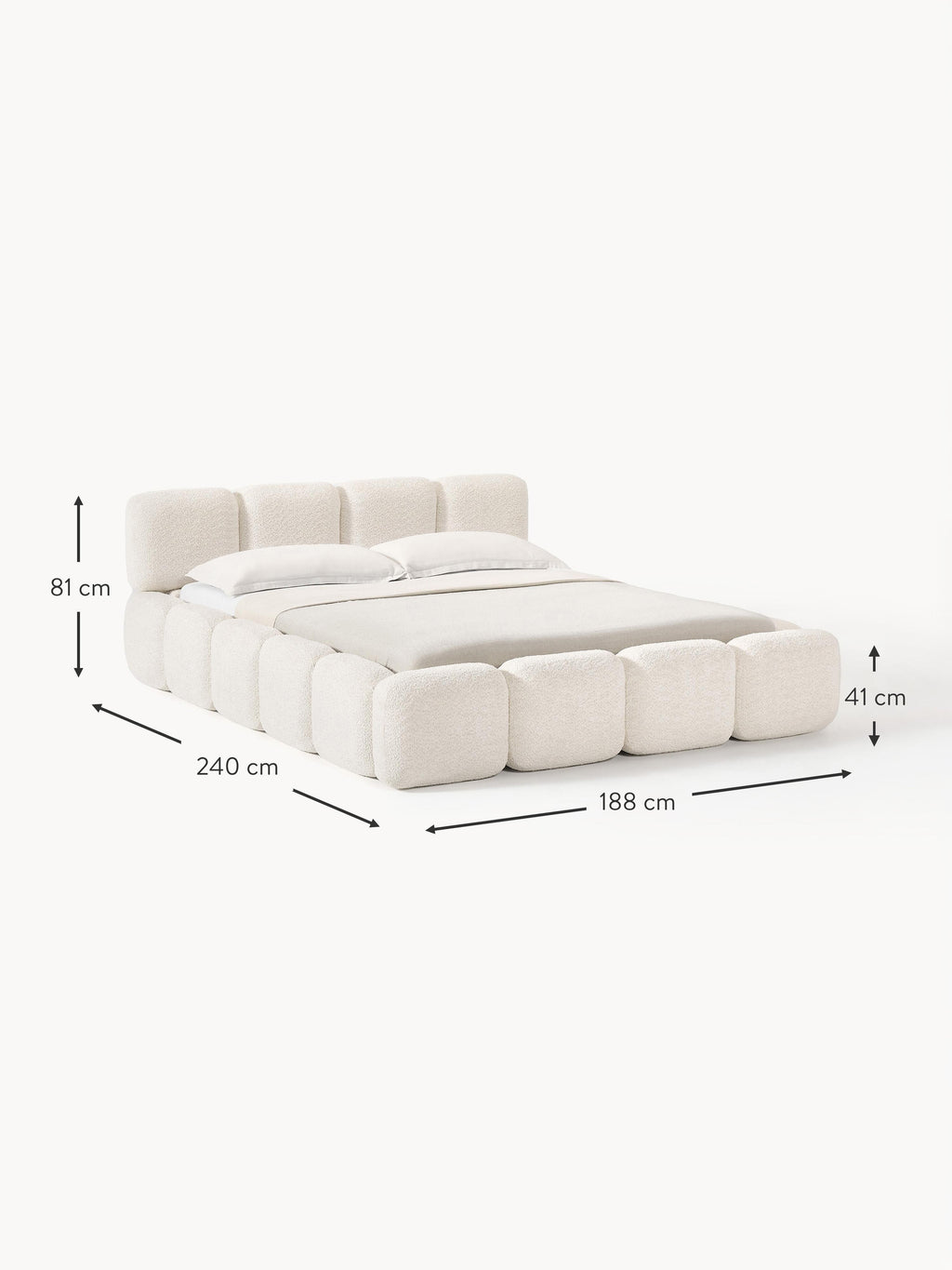 Tayla Upholstered Teddy Bouclé Bed