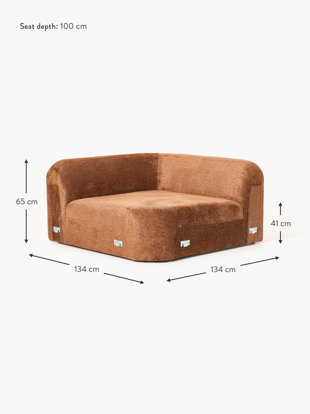 Wolke Round Teddy Bouclé Corner Module