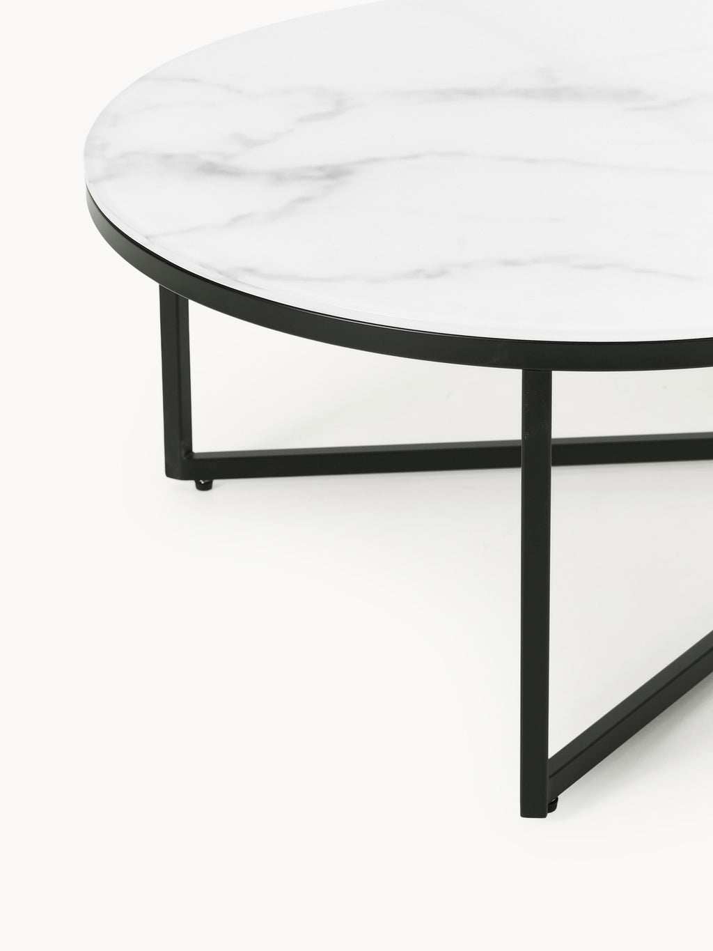 Antigua Oval Coffee Table with Marble Effect Glass Top
