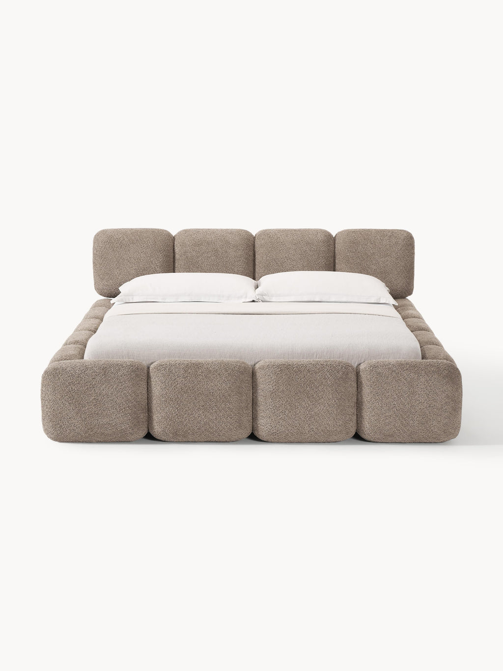 Tayla Upholstered Teddy Bouclé Bed with Storage Space